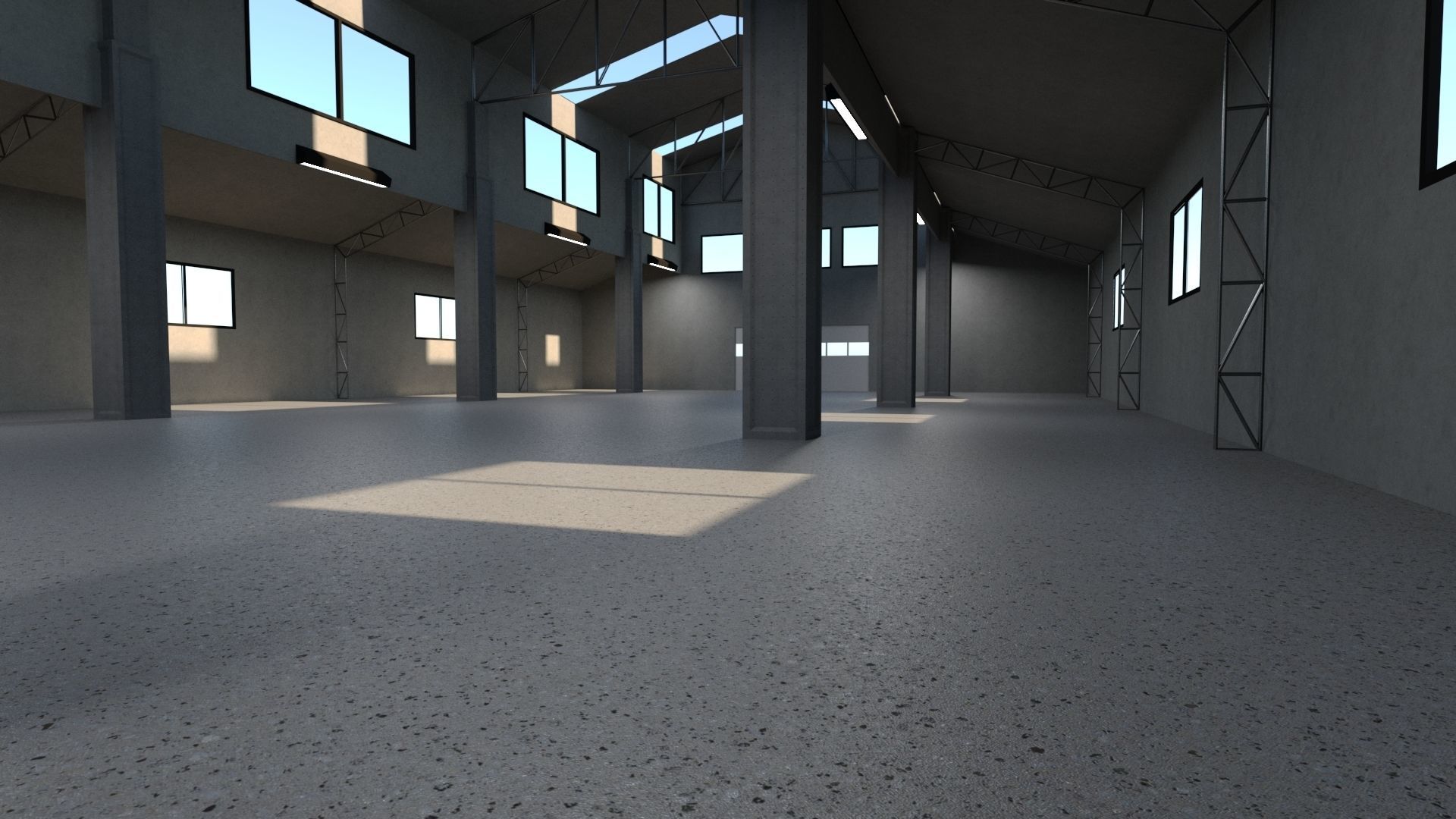 Warehouse Interior Low-poly 3D model_3