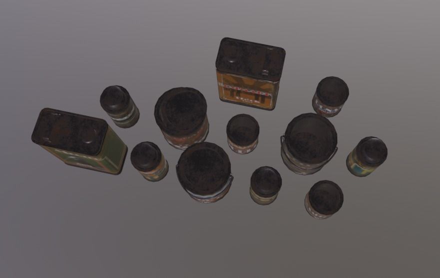 Paint Cans Low-poly 3D model_4