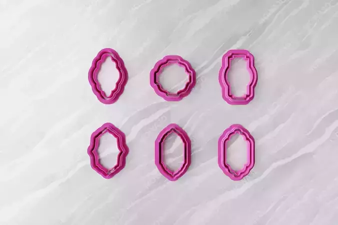 Bordered Polymer Clay Cutter set of 06 PCS 