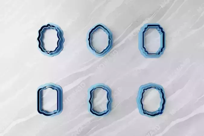 Set of 06 Vintage Frame Border Clay Cutter