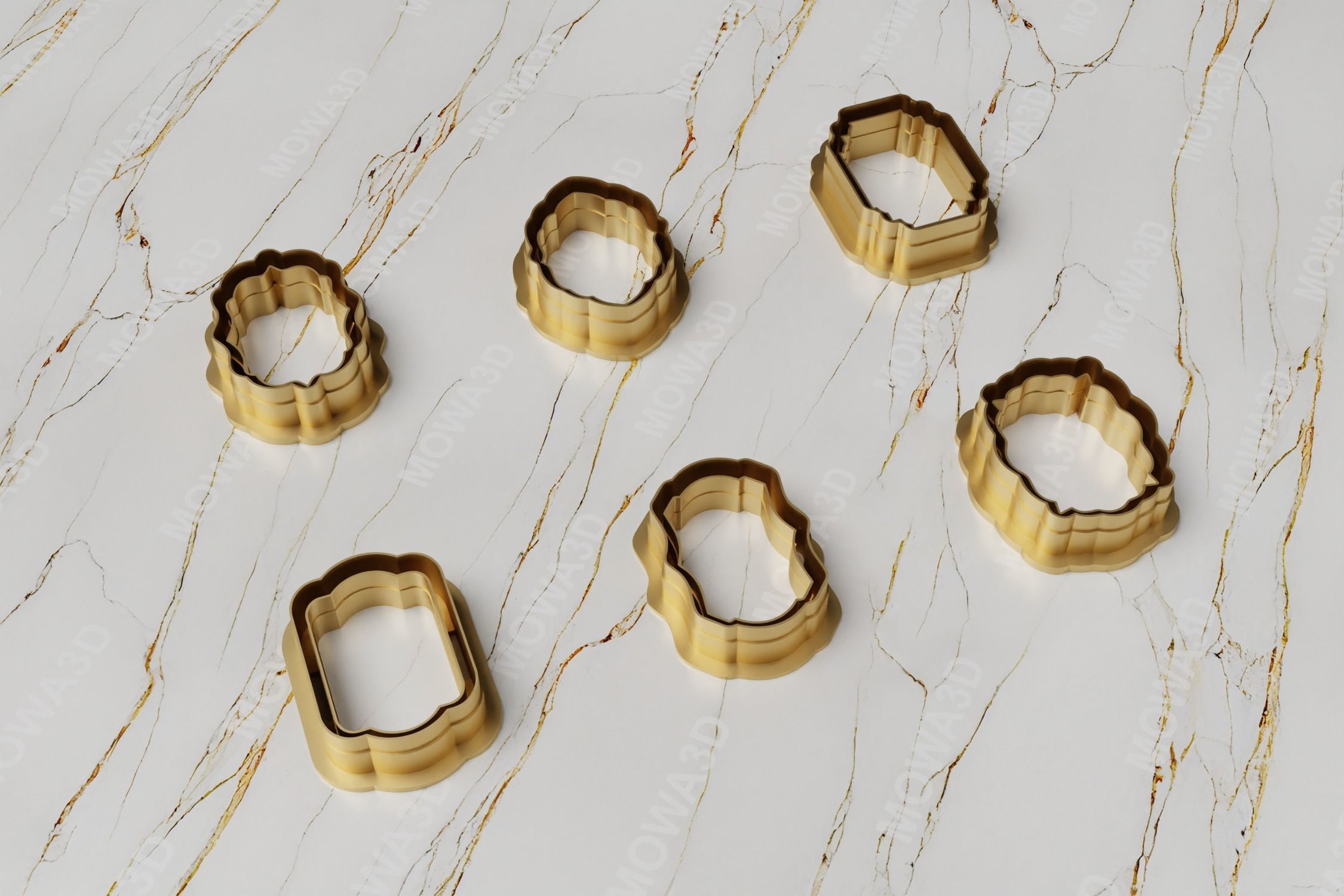 Set of 06 Vintage Frame Border Clay Cutter 3D print model_4