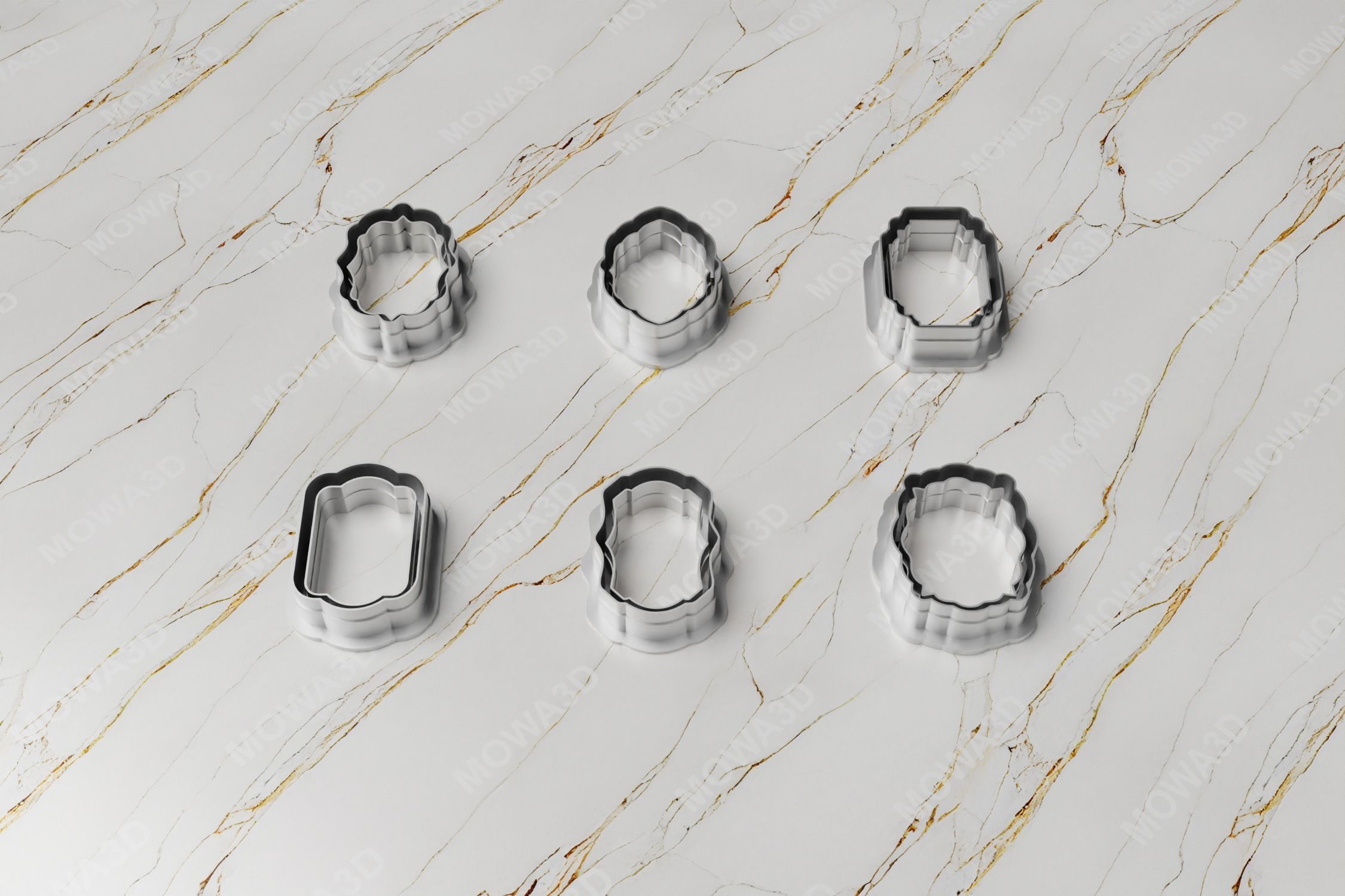 Set of 06 Vintage Frame Border Clay Cutter 3D print model_2