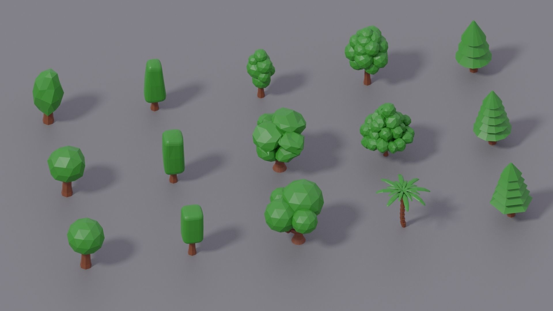 3D model Animated Timber Pack 15 Stylized Low-Poly Trees VR / AR / low ...