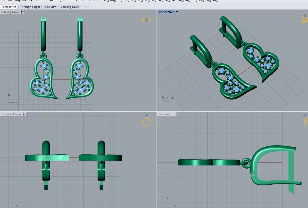 earrings 3D print model_3