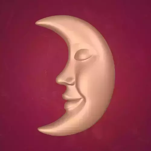 Moon Face -- Ready for 3D Printing Low-poly 3D model