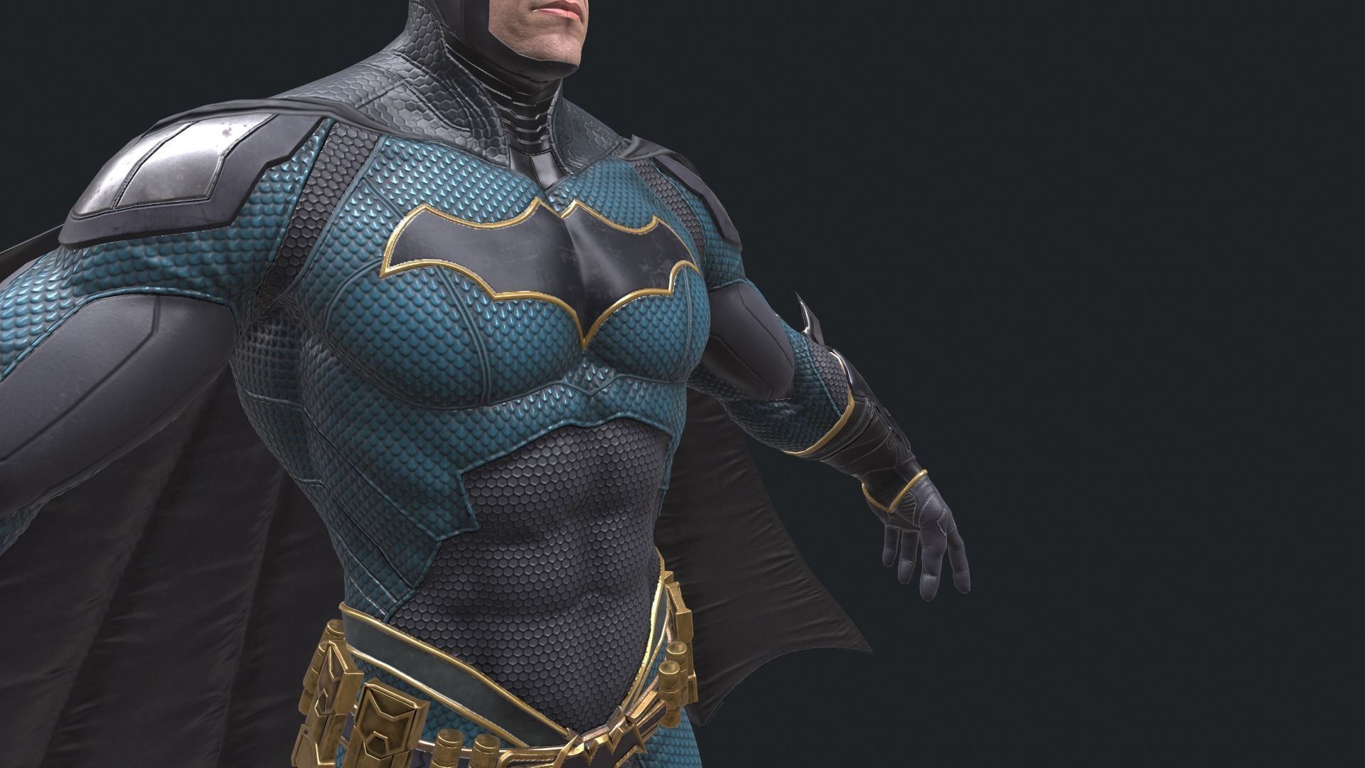 batman  high quality Low-poly 3D model_5