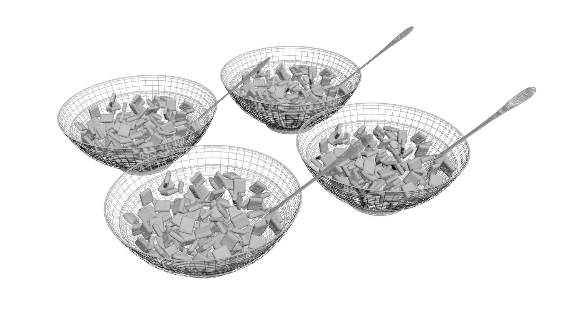 Bowl of Pillow Cereals 3D model_17