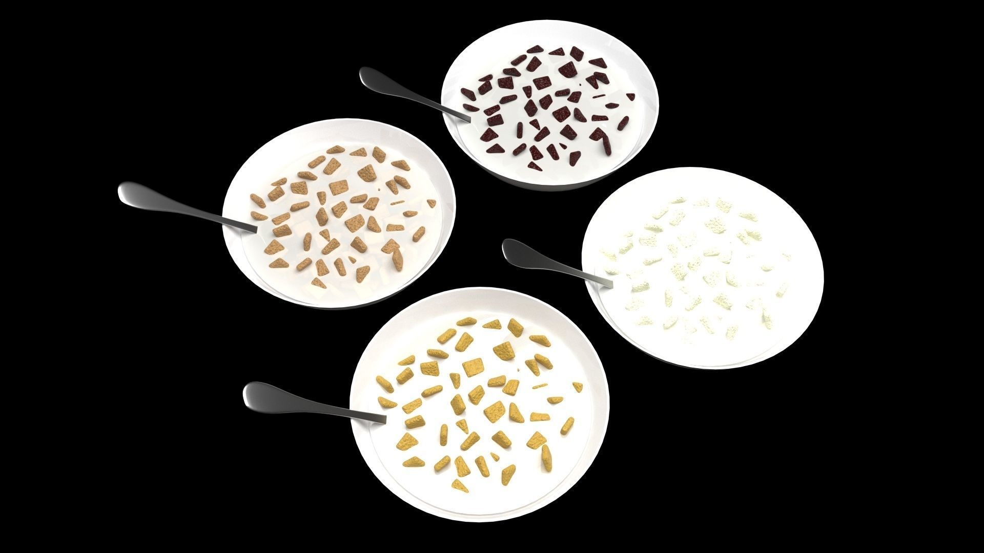 Bowl of Pillow Cereals 3D model_7