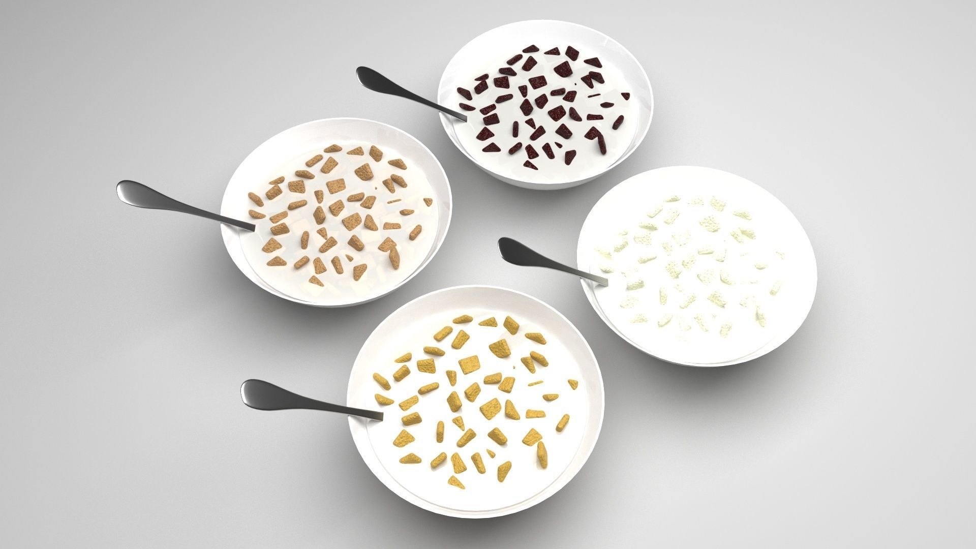 Bowl of Pillow Cereals 3D model_4