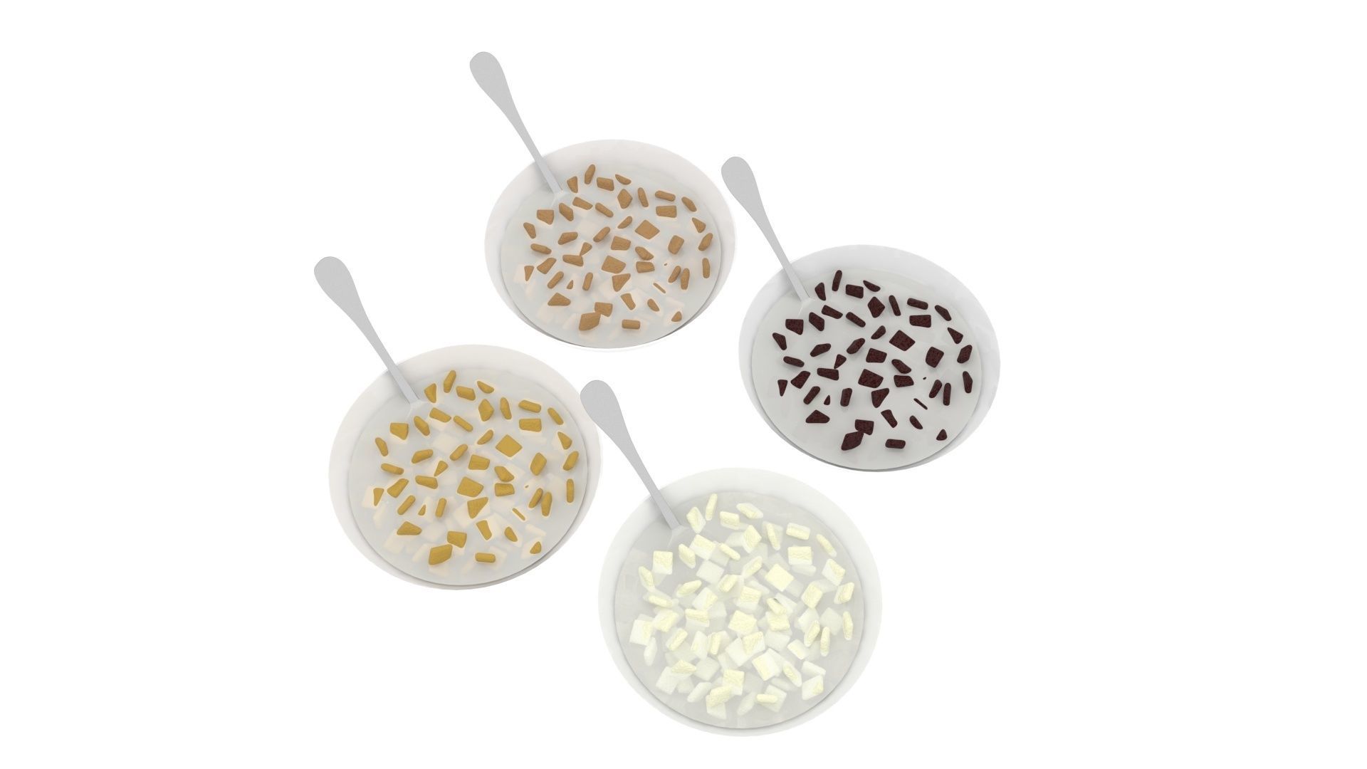 Bowl of Pillow Cereals 3D model_9