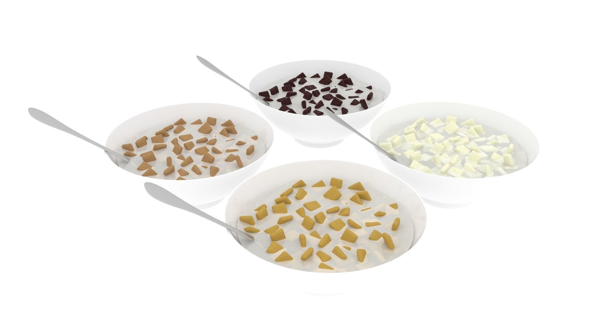 Bowl of Pillow Cereals 3D model_8