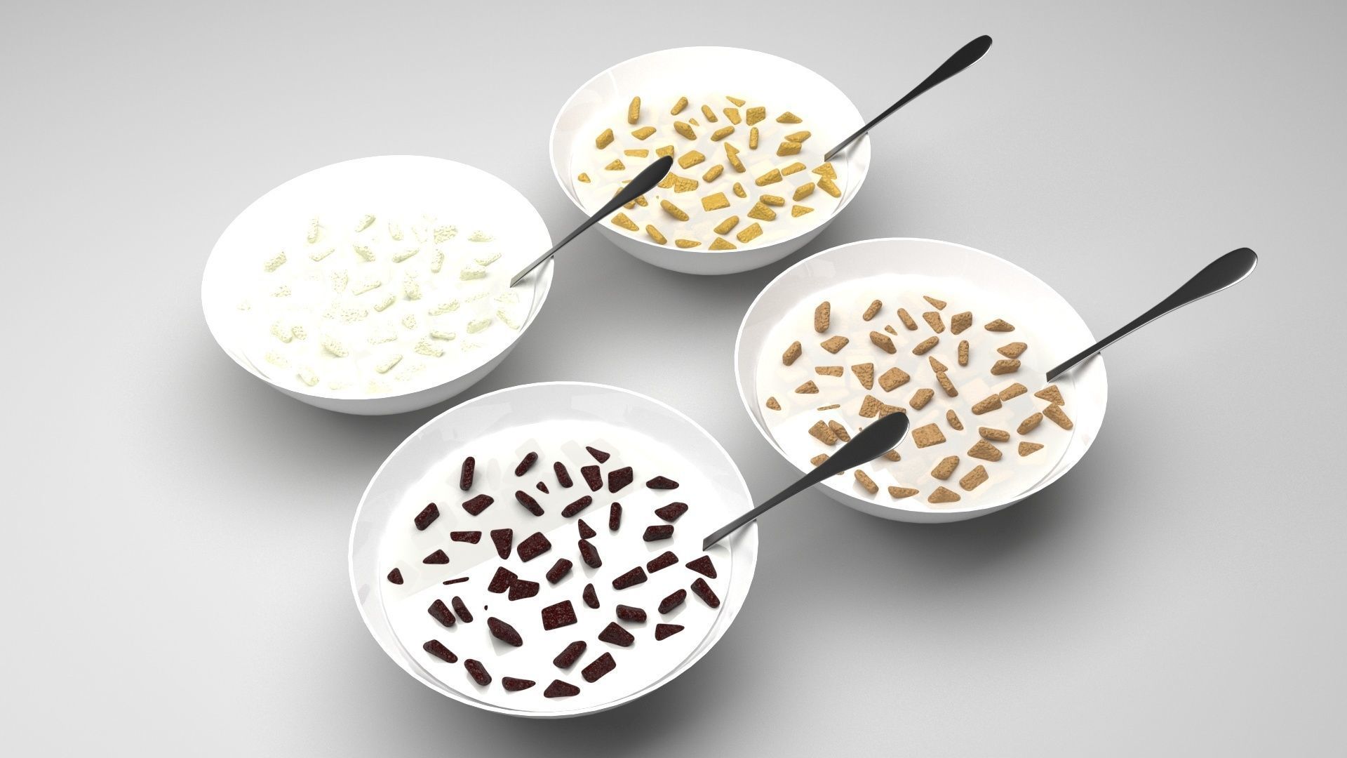 Bowl of Pillow Cereals 3D model_2