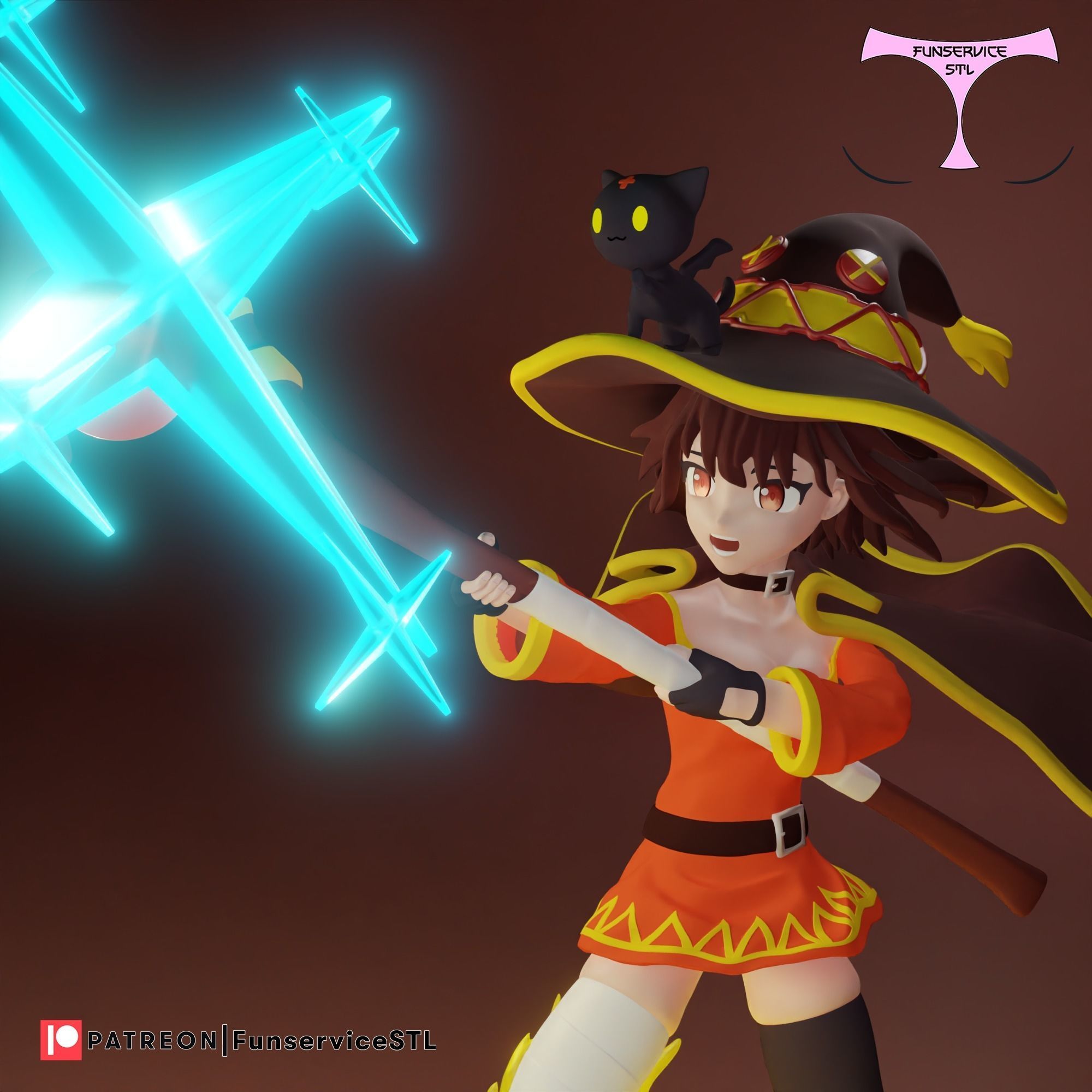 Megumin from Konosuba anime 3D print model_1