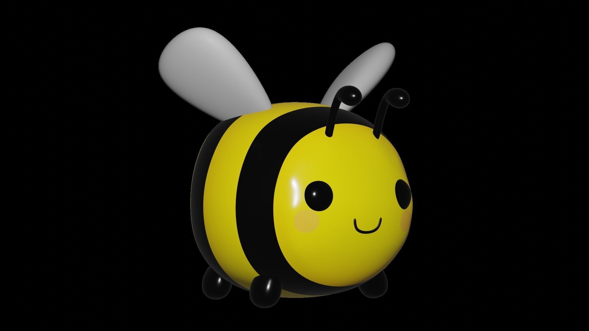 Cute Cartoon Bee 3D model Low-poly 3D model_3