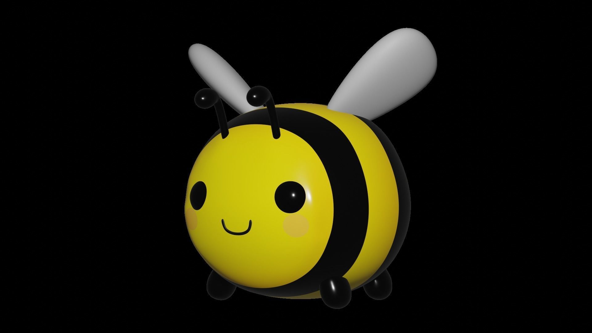Cute Cartoon Bee 3D model Low-poly 3D model_1