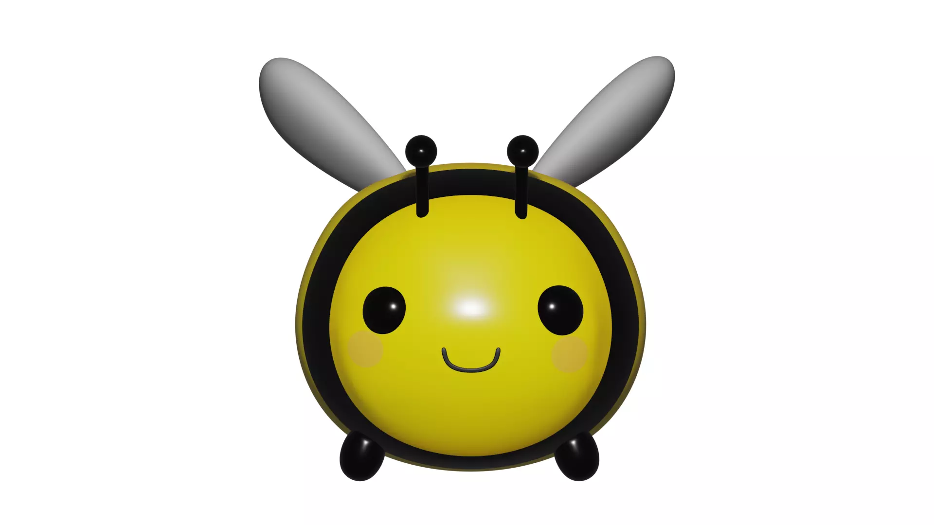 Cute Cartoon Bee 3D model Low-poly 3D model_0