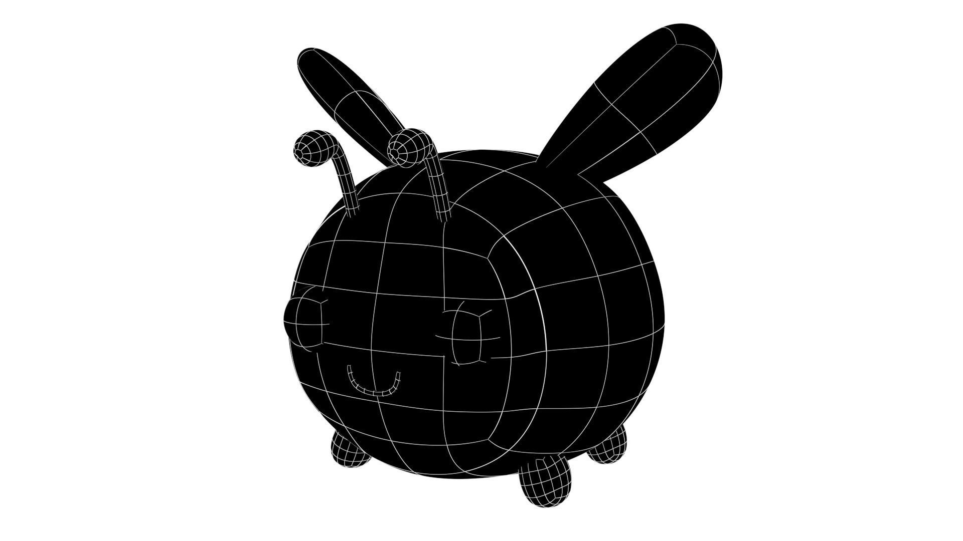 Cute Cartoon Bee 3D model Low-poly 3D model_4