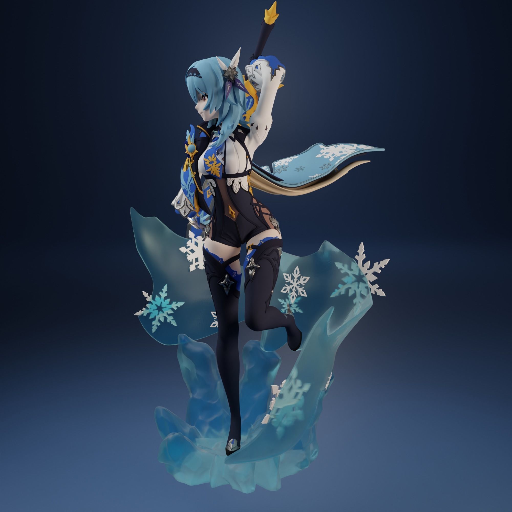 Eula from Genshin Impact 3D print model_3