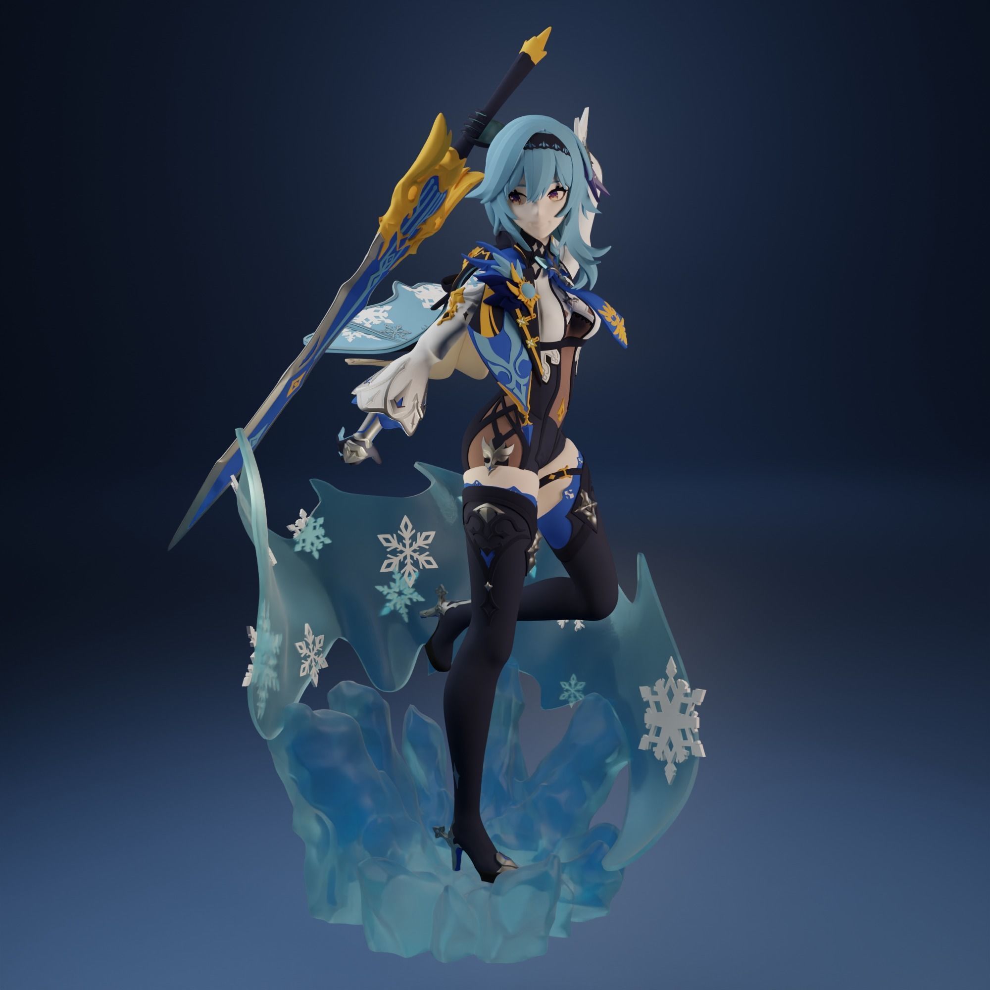 Eula from Genshin Impact 3D print model_2