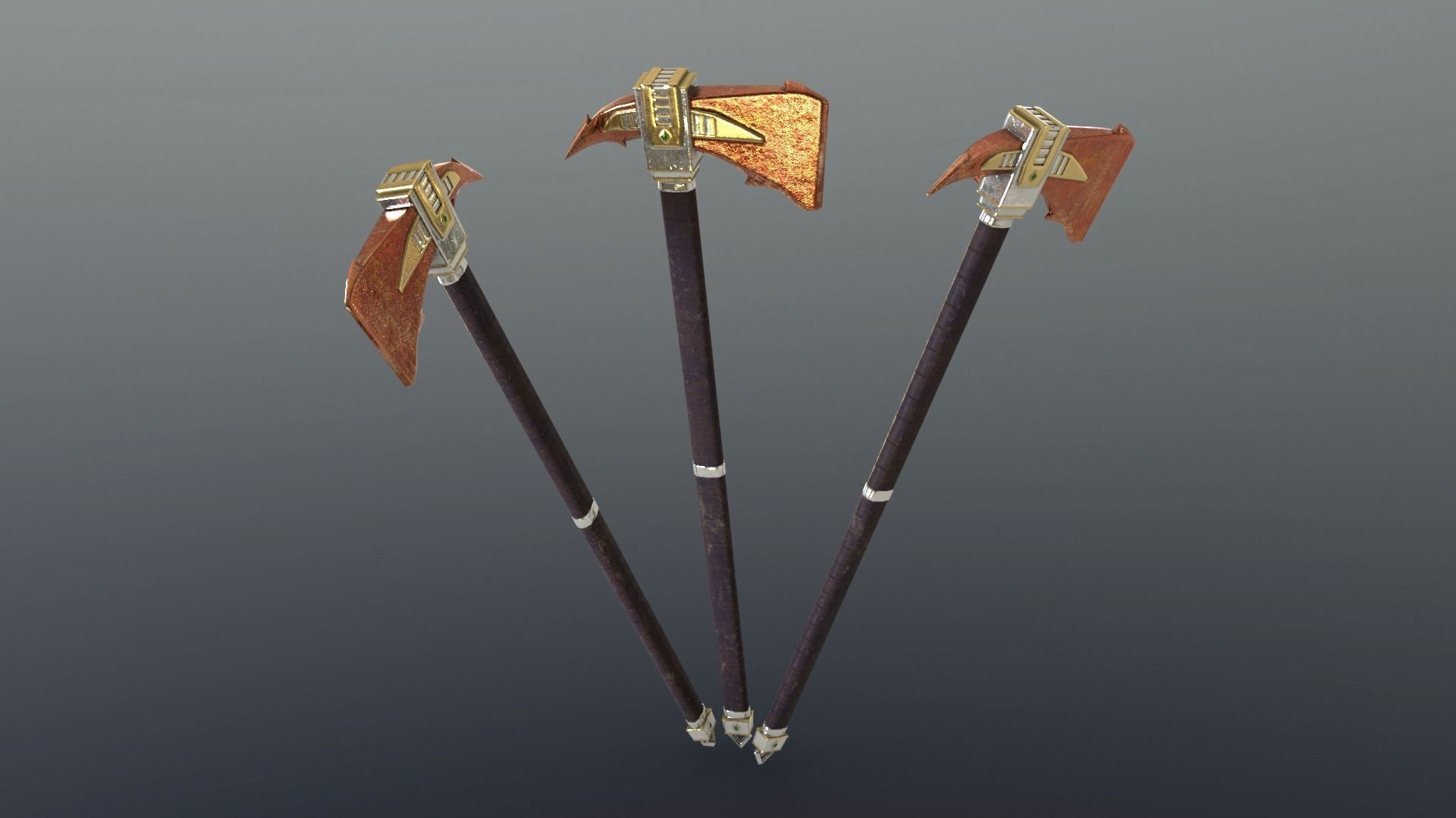 Axe - Orichalcum Low-poly 3D model_5