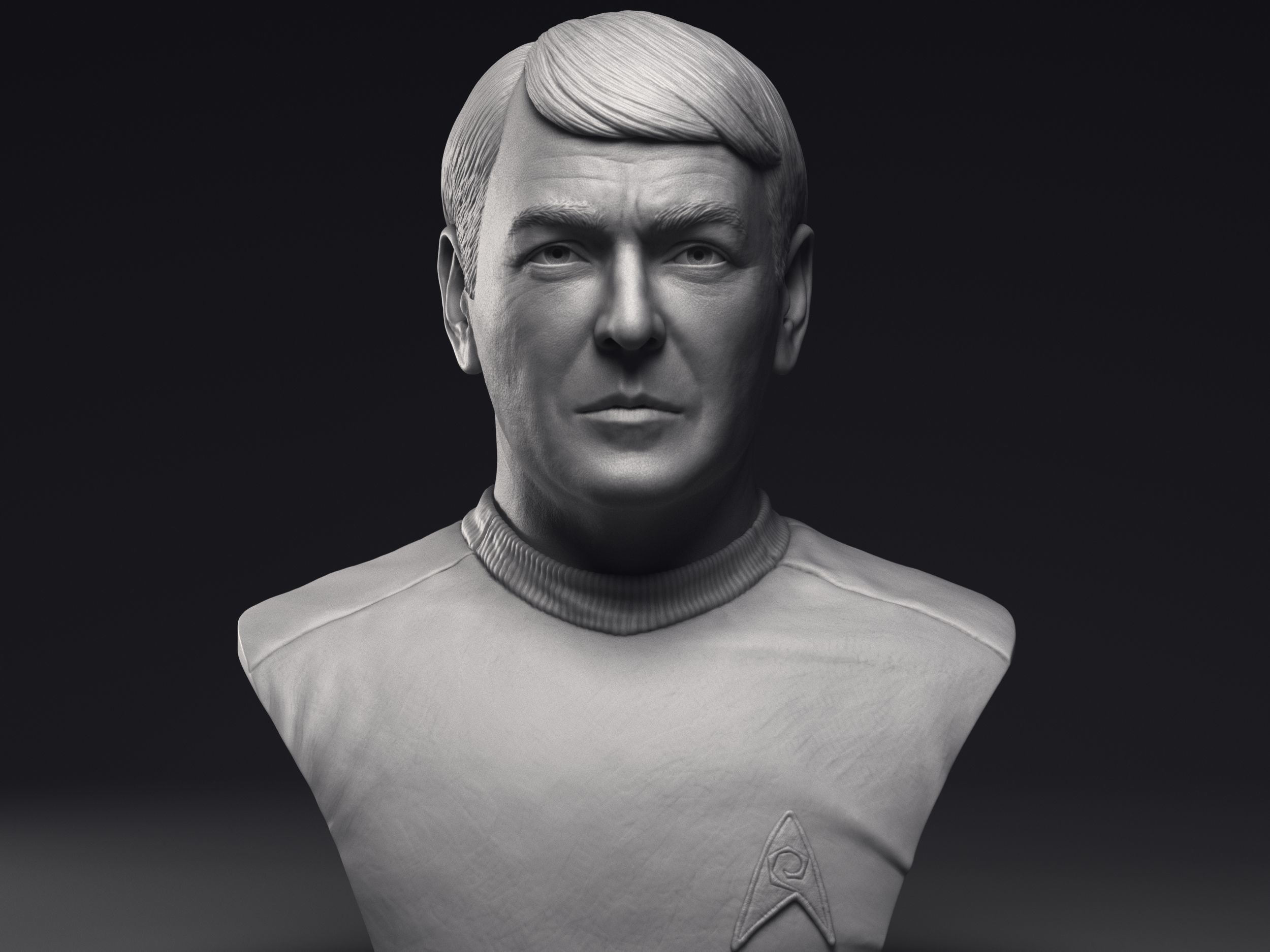 James Doohan as Montgomery Scott Bust Printable 3D Model 3D print model_5