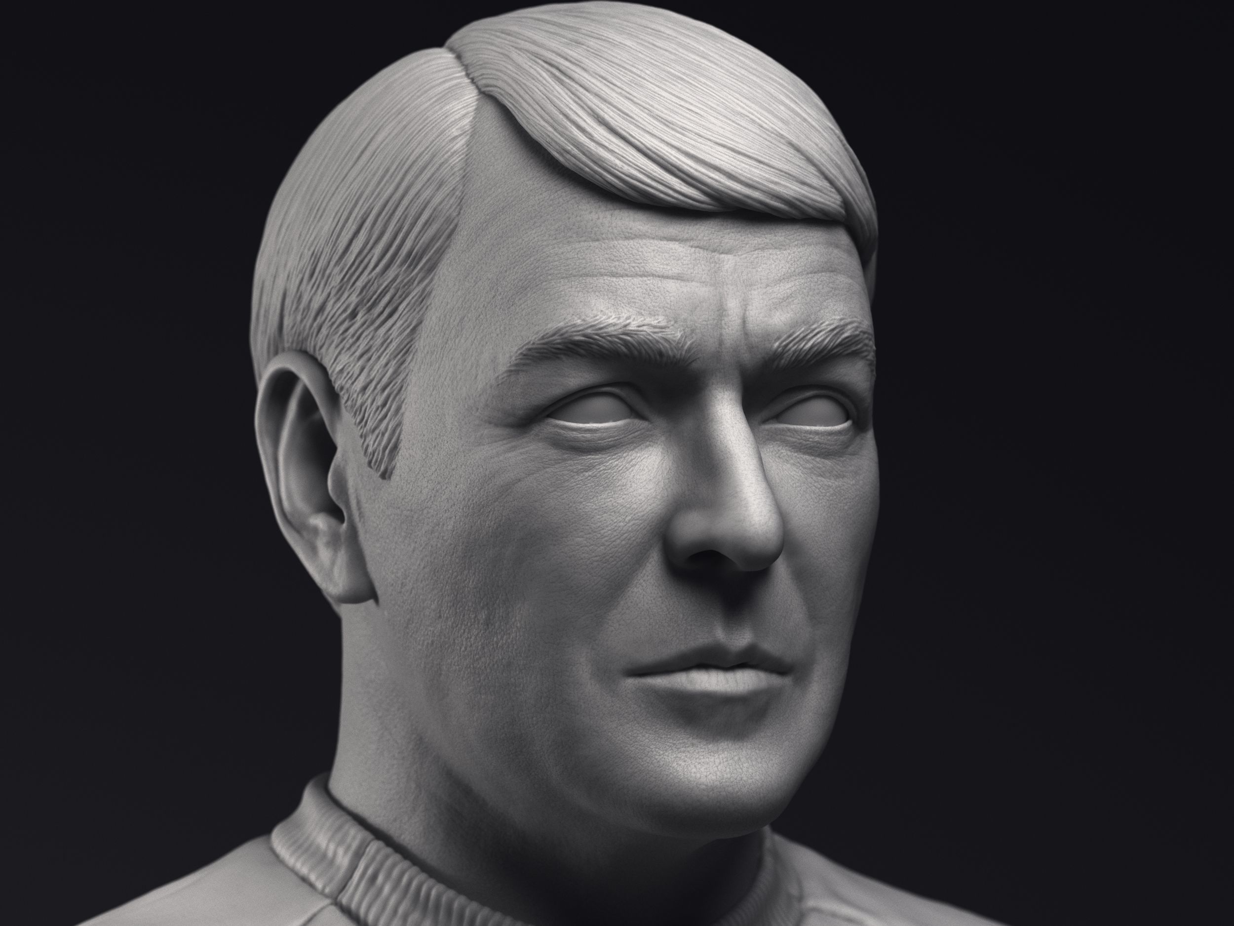 James Doohan as Montgomery Scott Bust Printable 3D Model 3D print model_2