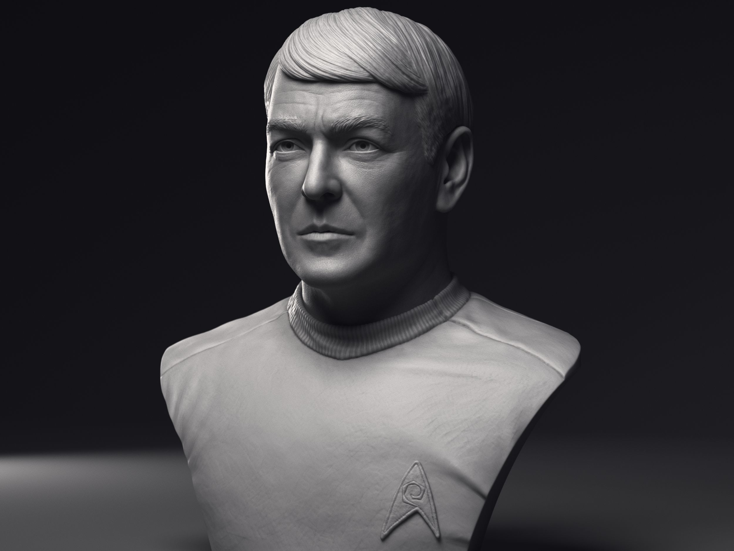 James Doohan as Montgomery Scott Bust Printable 3D Model 3D print model_6