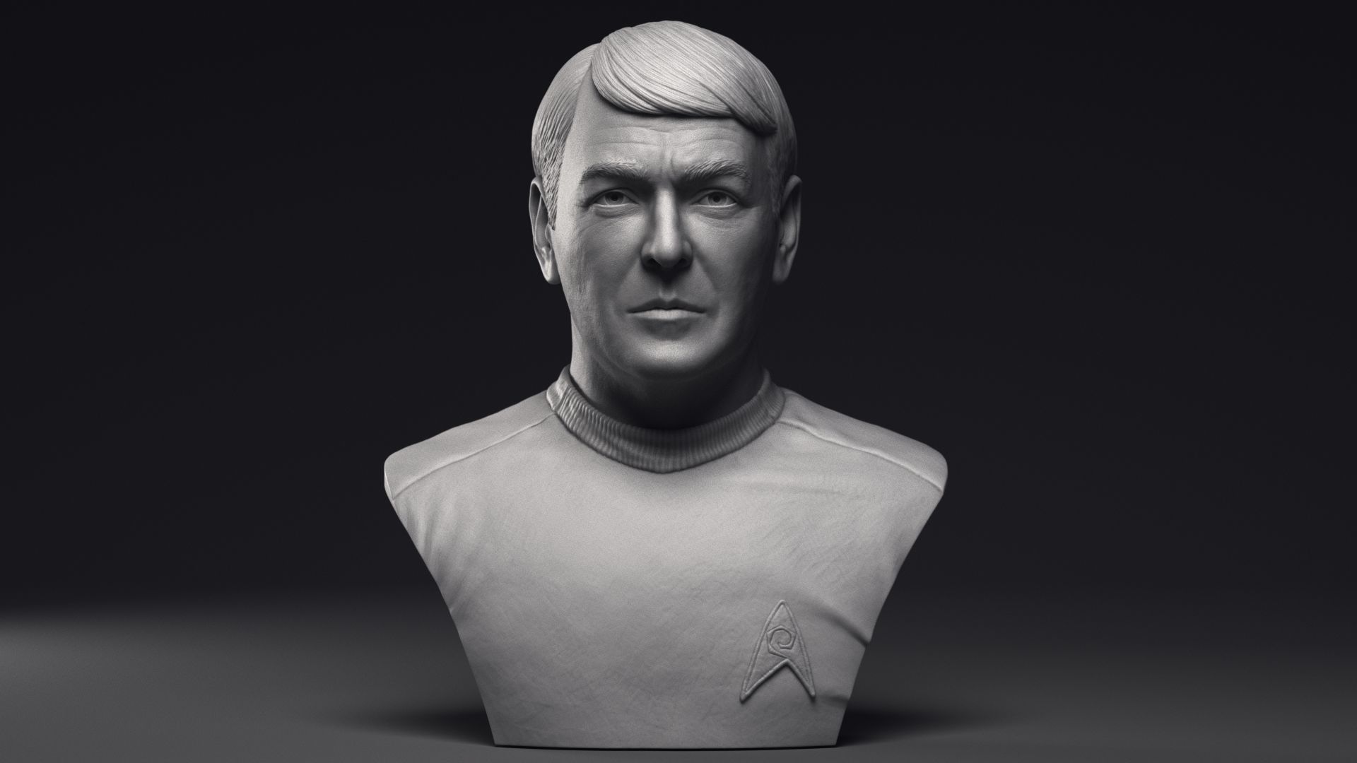 James Doohan as Montgomery Scott Bust Printable 3D Model 3D print model_12
