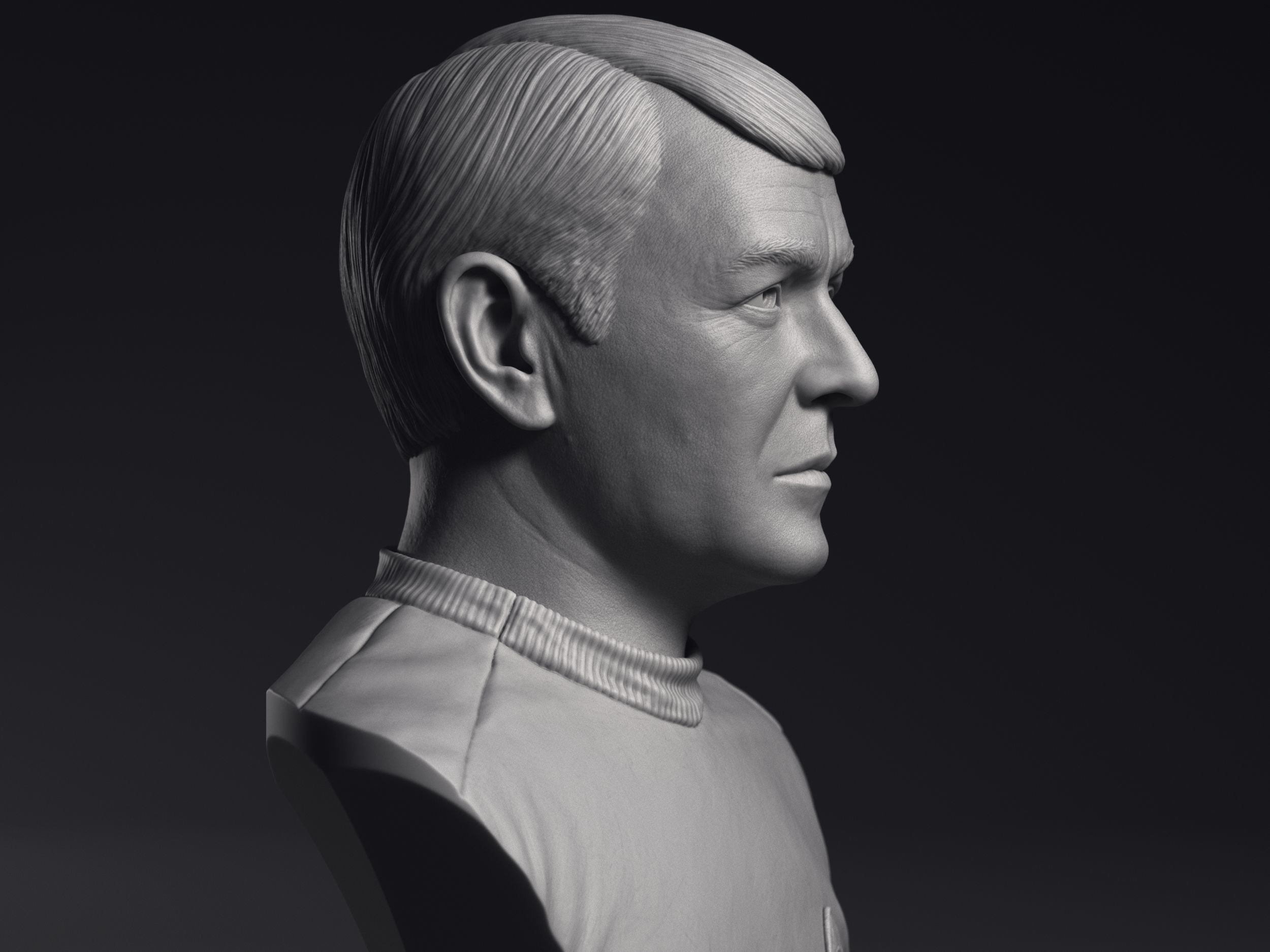 James Doohan as Montgomery Scott Bust Printable 3D Model 3D print model_9