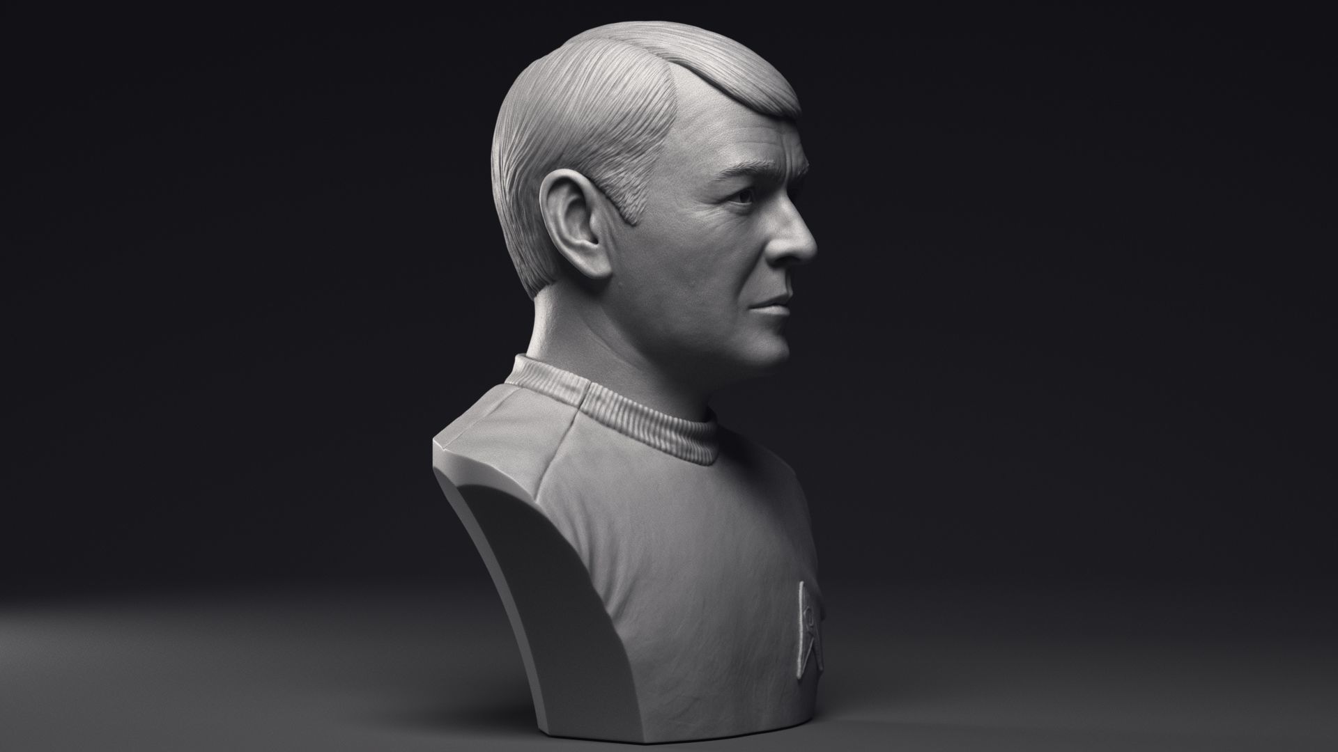 James Doohan as Montgomery Scott Bust Printable 3D Model 3D print model_24