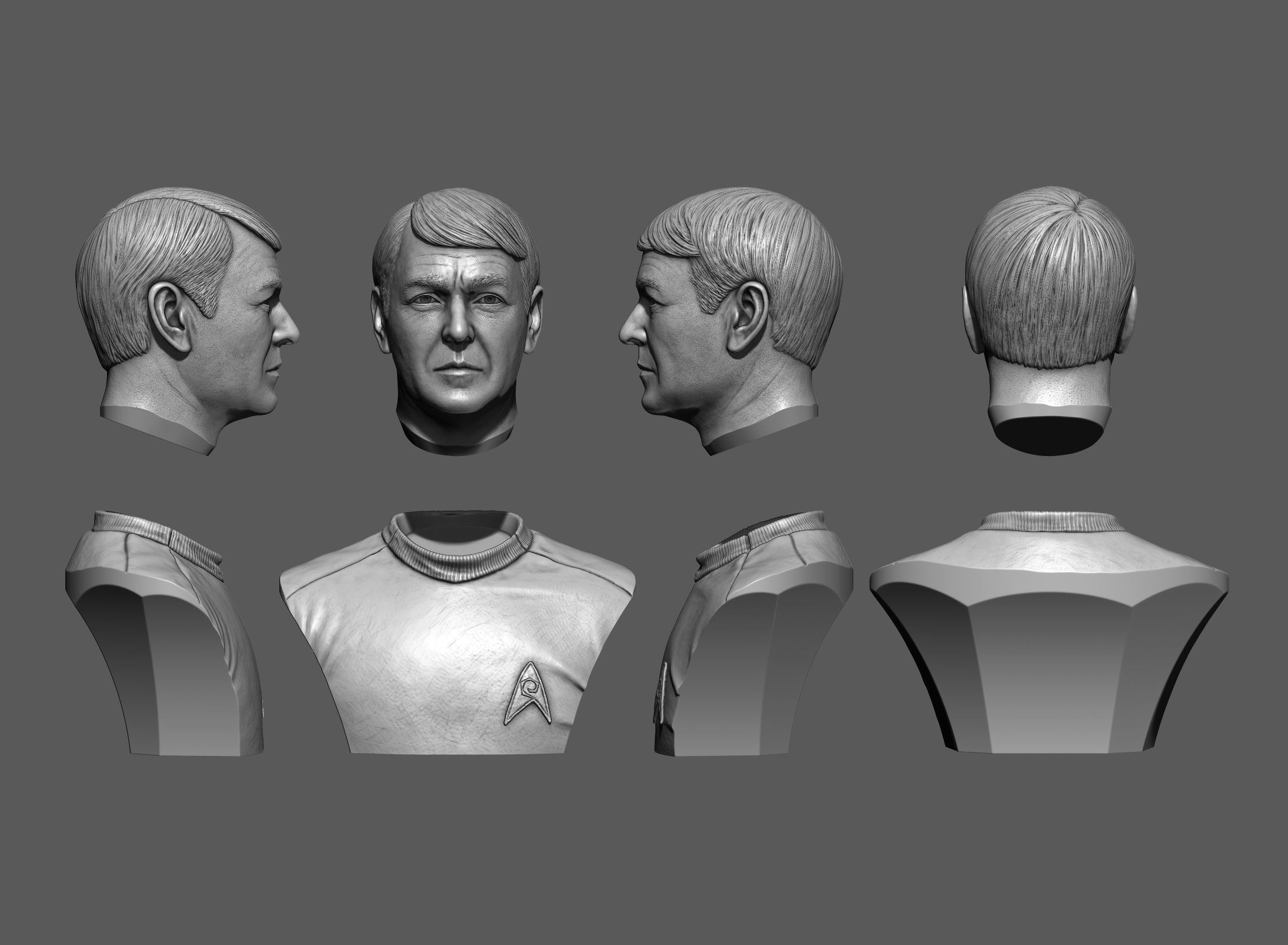 James Doohan as Montgomery Scott Bust Printable 3D Model 3D print model_10