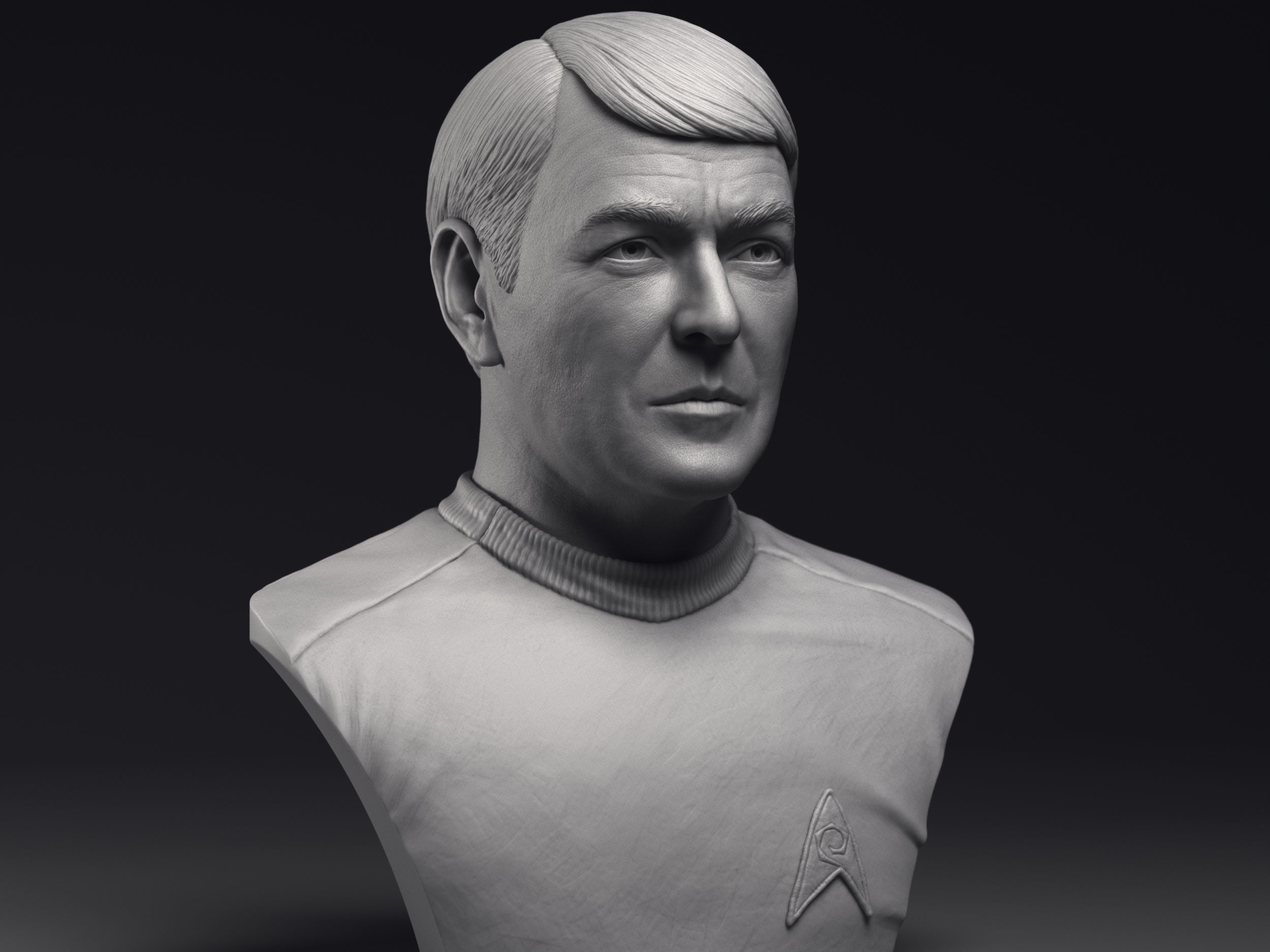 James Doohan as Montgomery Scott Bust Printable 3D Model 3D print model_4