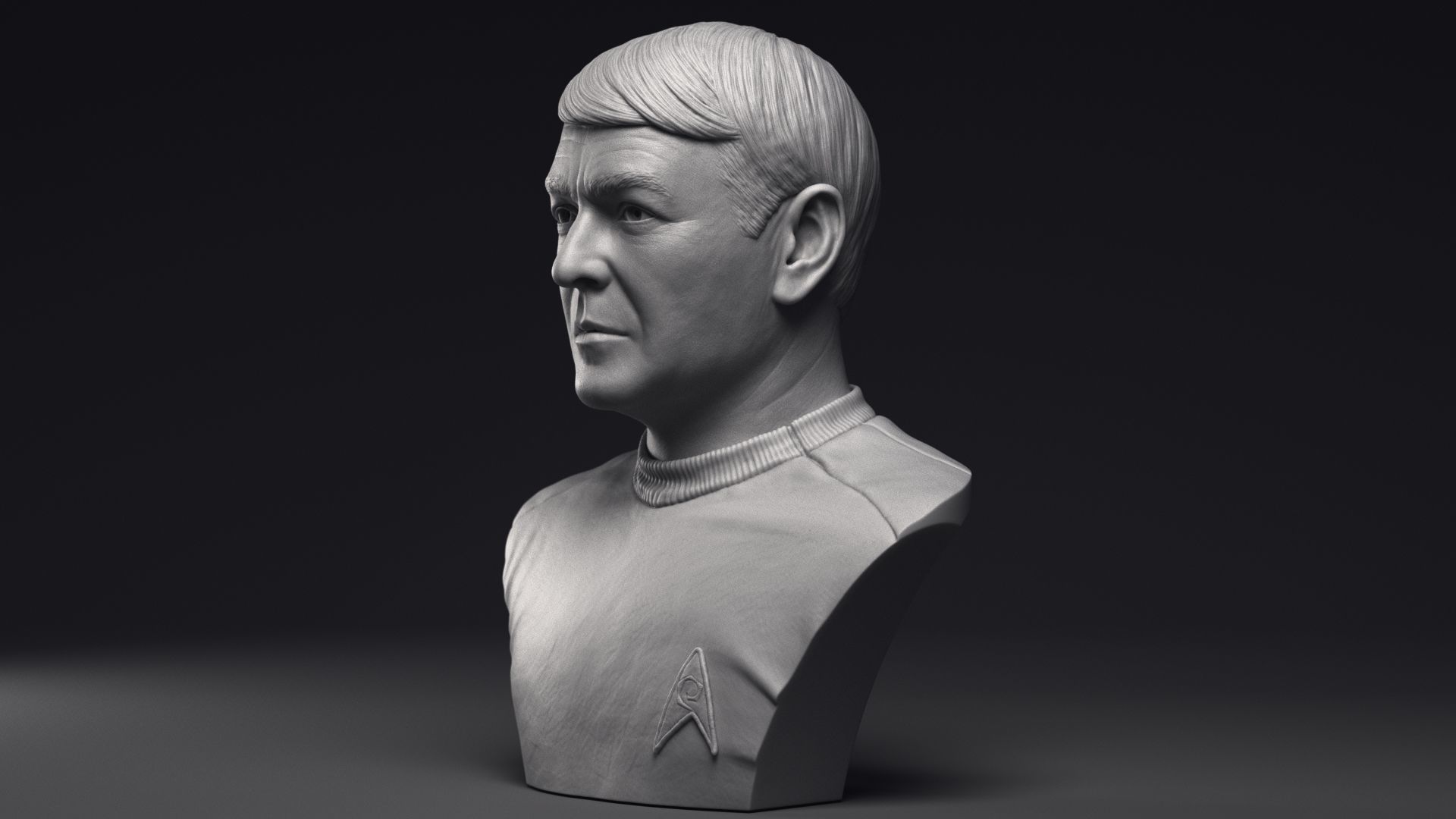 James Doohan as Montgomery Scott Bust Printable 3D Model 3D print model_14