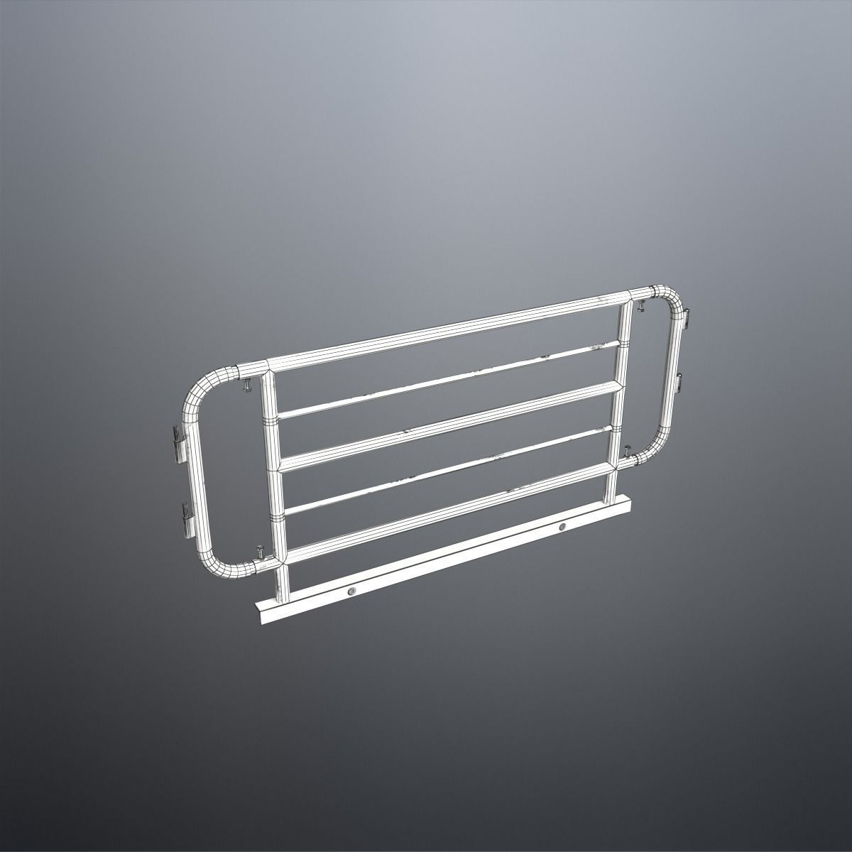 Steel Railing Low-poly 3D model_13