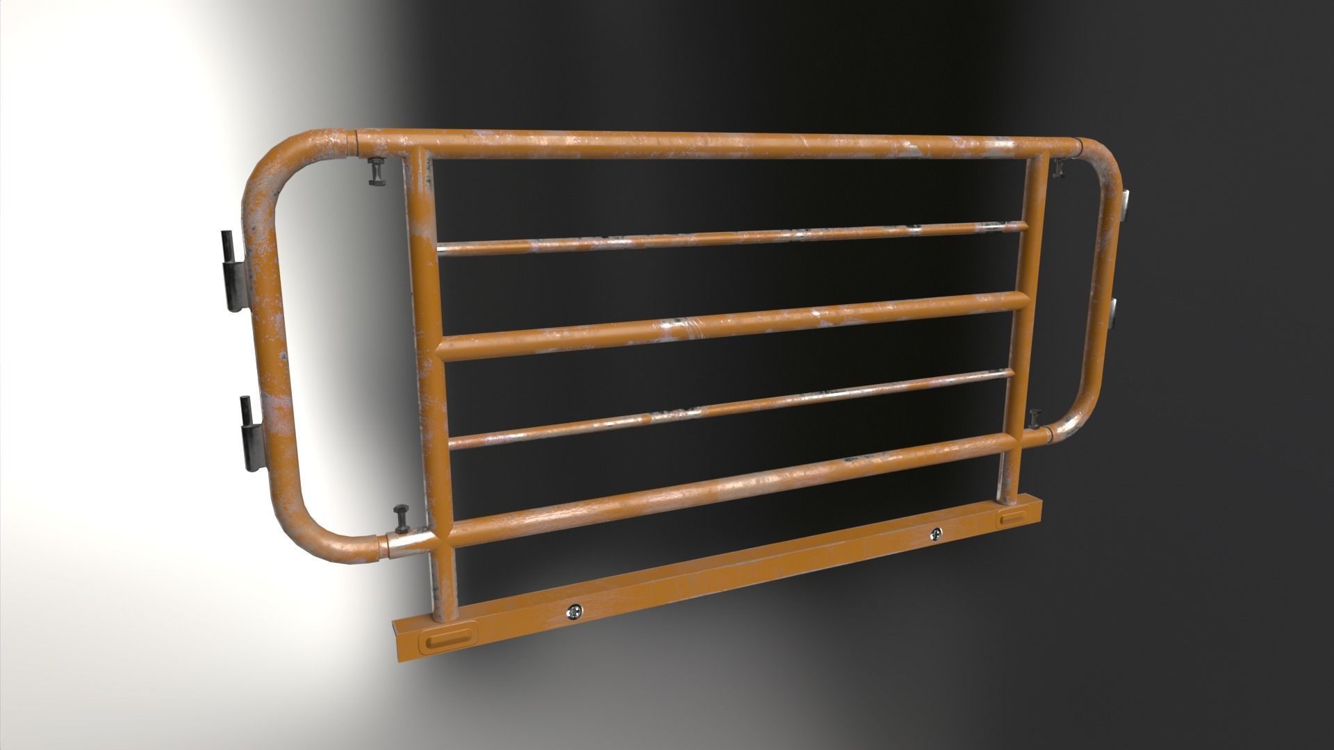 Steel Railing Low-poly 3D model_5