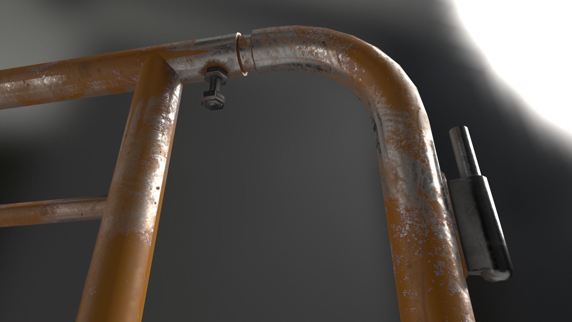 Steel Railing Low-poly 3D model_11