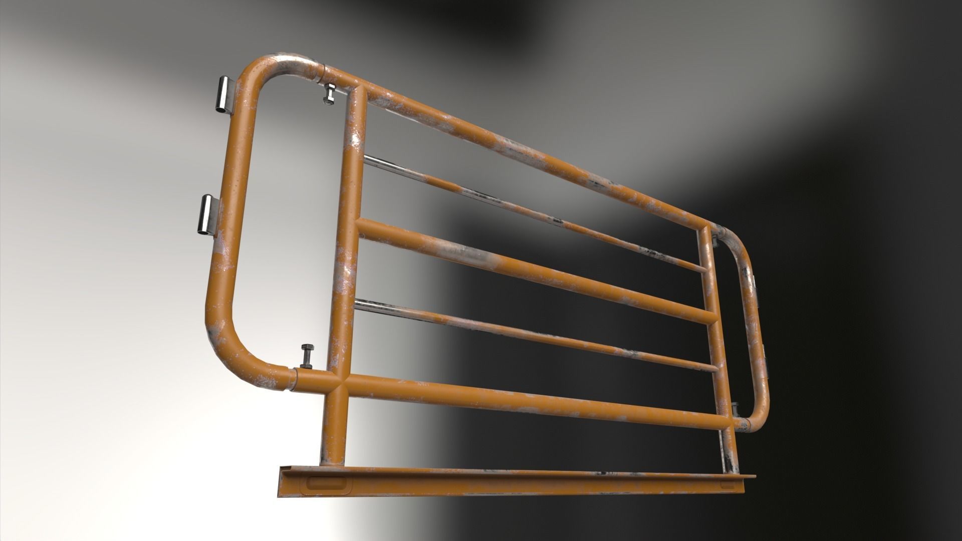 Steel Railing Low-poly 3D model_8
