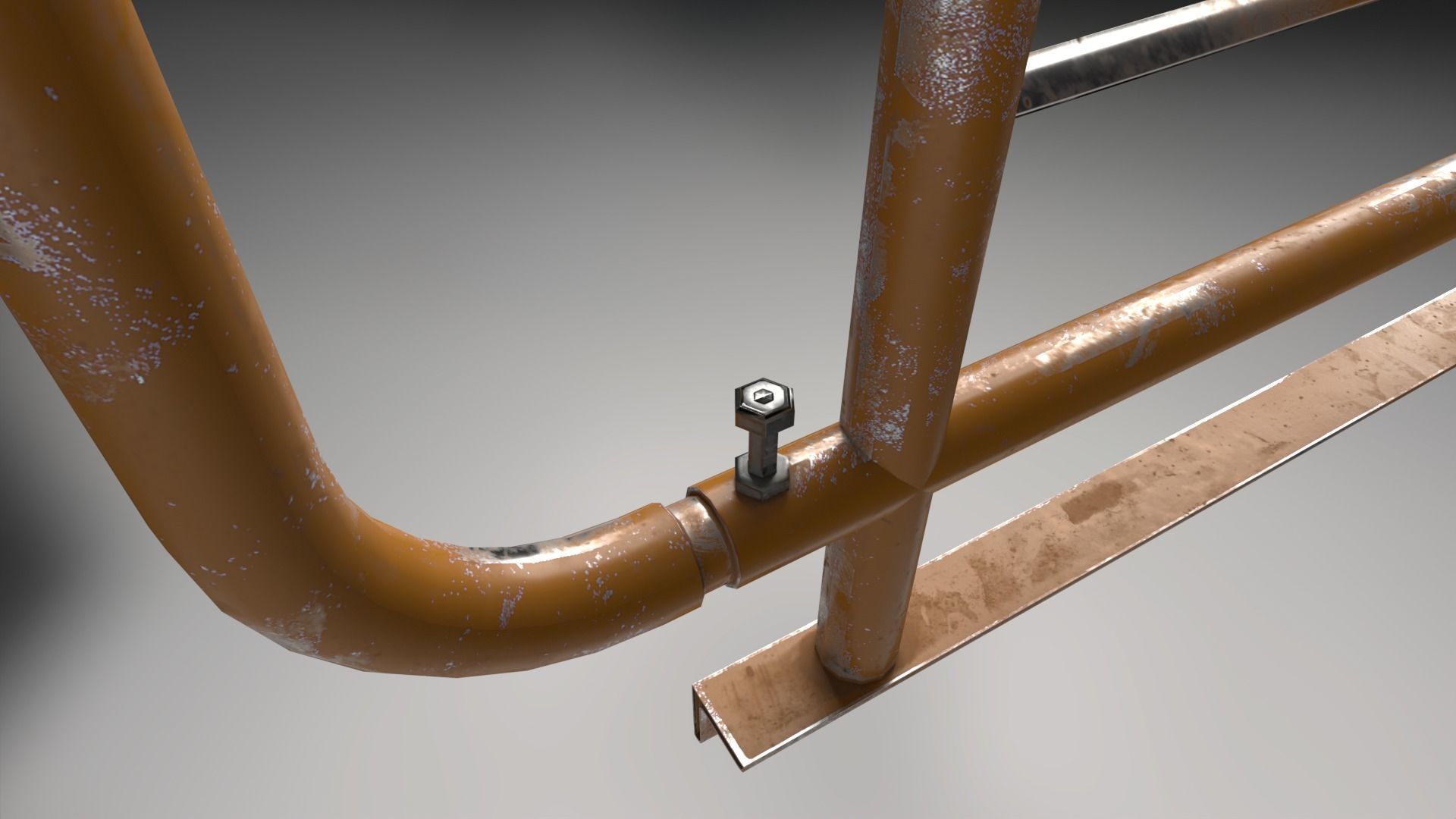 Steel Railing Low-poly 3D model_9