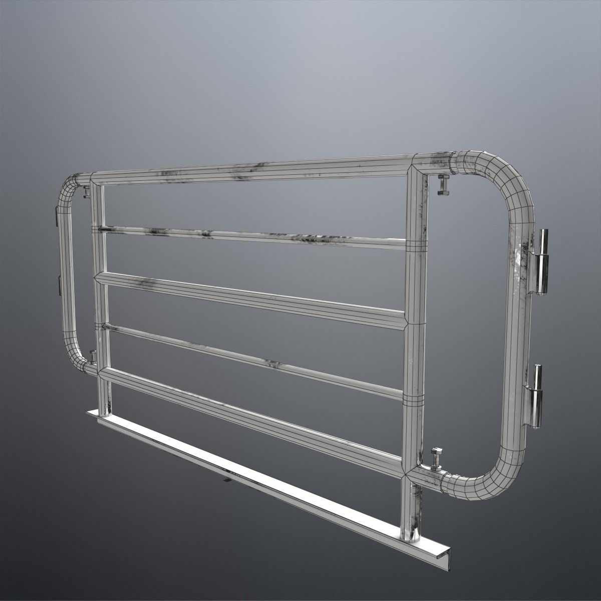 Steel Railing Low-poly 3D model_15