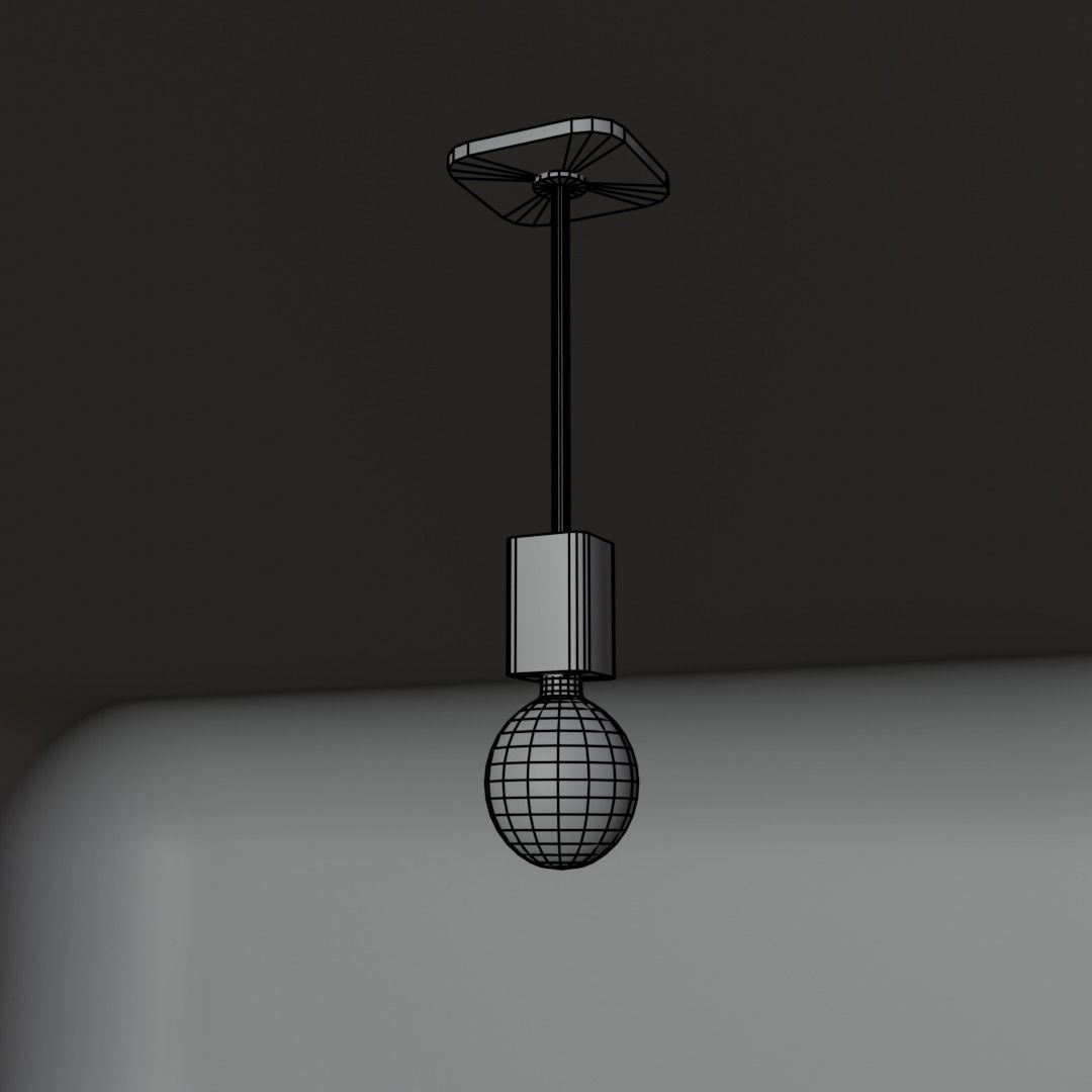 Kitchen lamp Low-poly 3D model_8