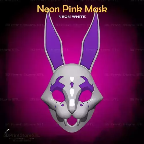 Pink Mask  Cosplay Neon White Game - STL File