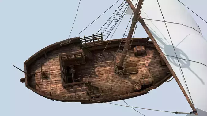 Small  ship Low-poly 3D model