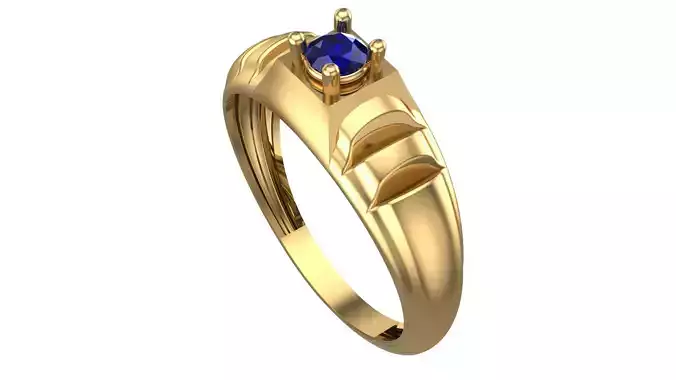 SINGLE STONE RING-RT01 3D print model