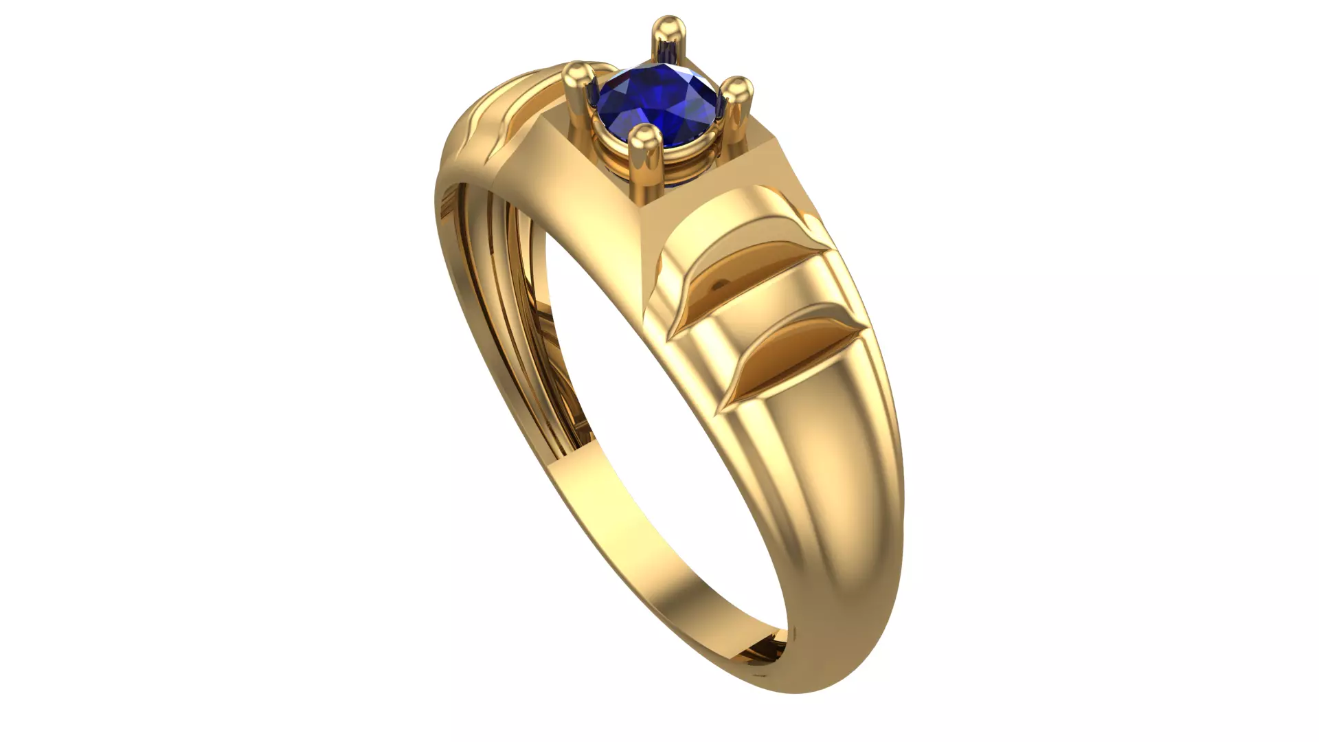 SINGLE STONE RING-RT01 3D print model_0