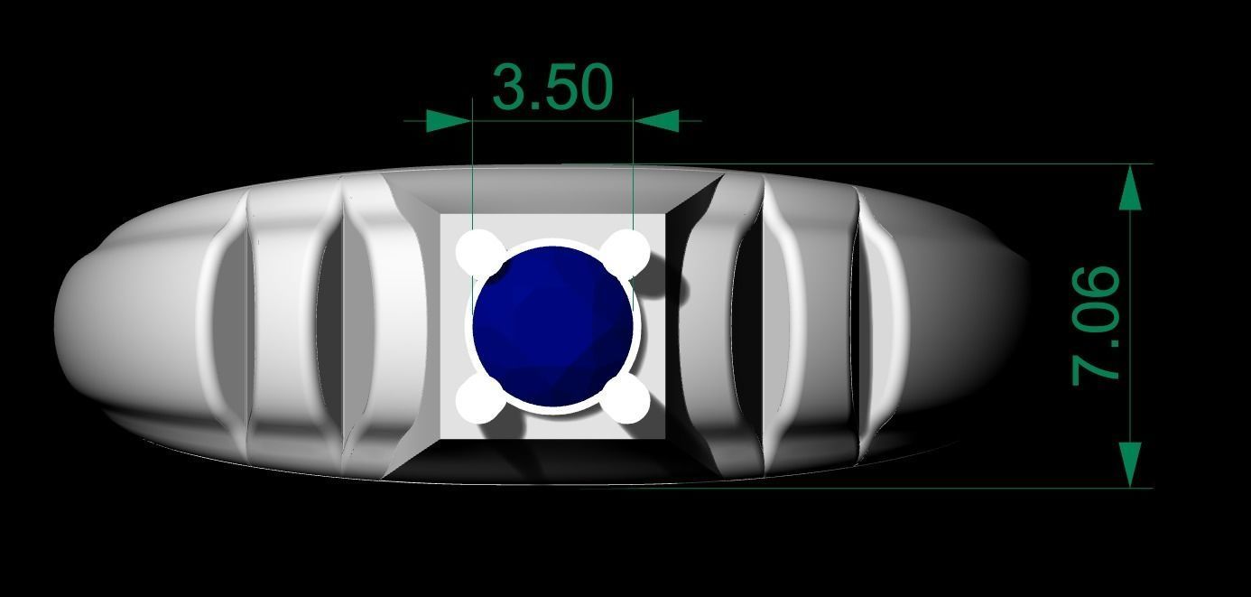 SINGLE STONE RING-RT01 3D print model_5