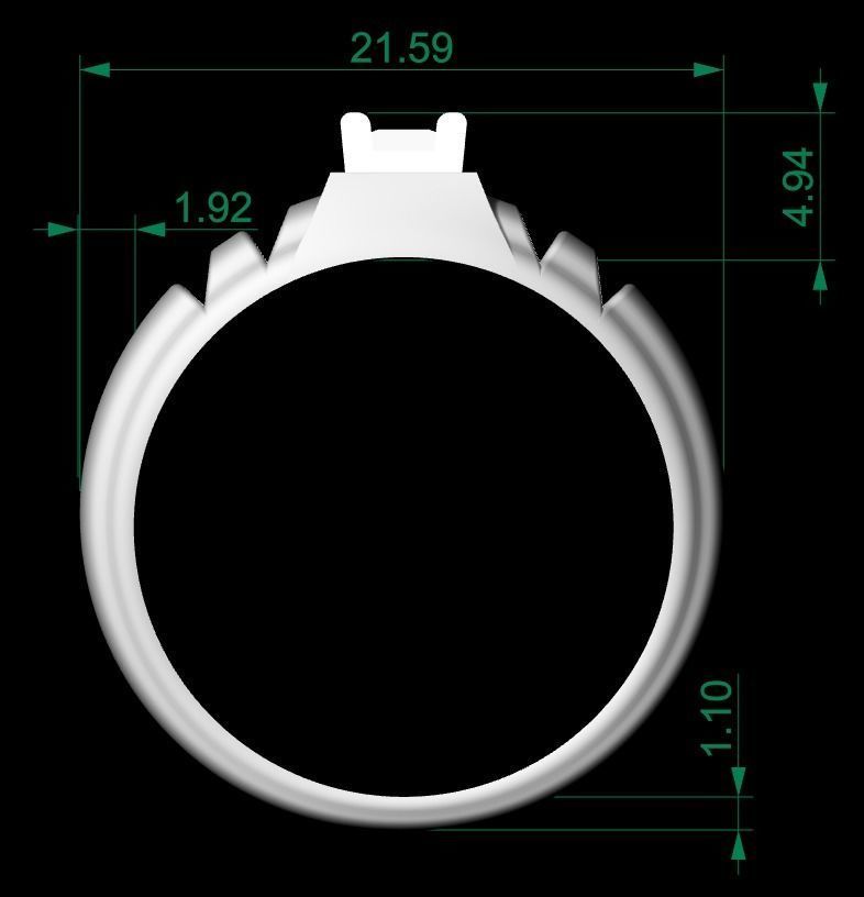 SINGLE STONE RING-RT01 3D print model_4