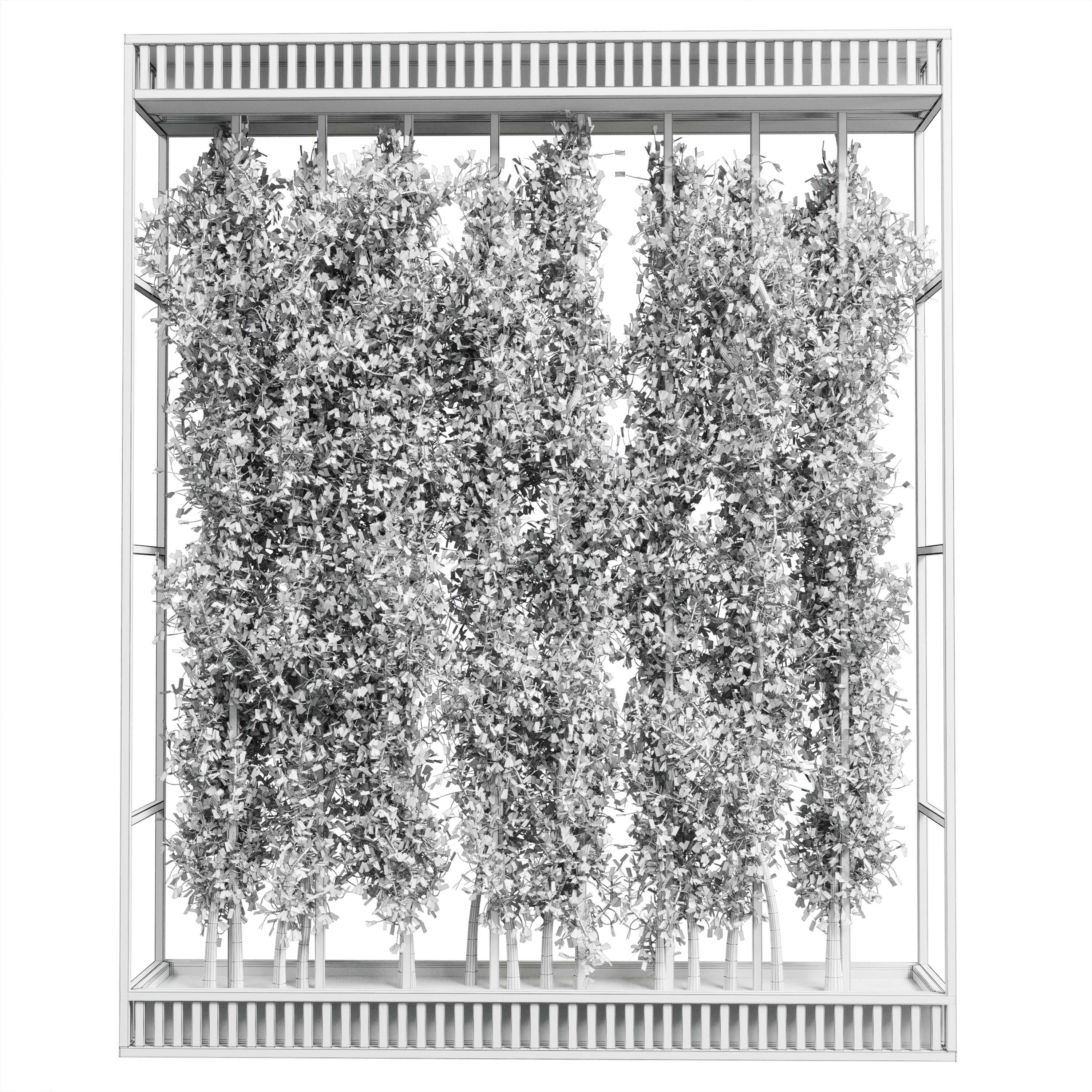 Vertical Wall Garden With Metal frame set 54 Low-poly 3D model_5