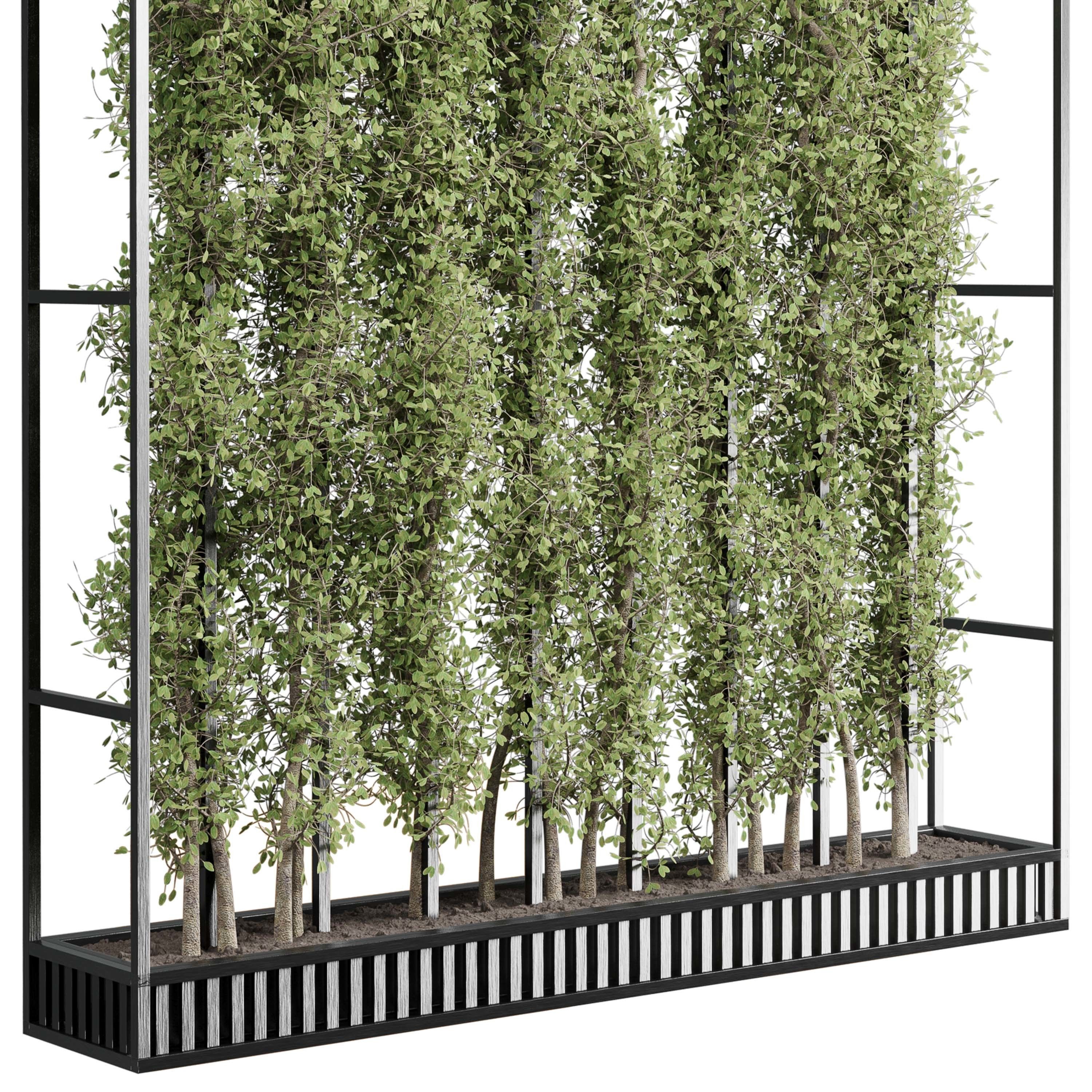Vertical Wall Garden With Metal frame set 54 Low-poly 3D model_3