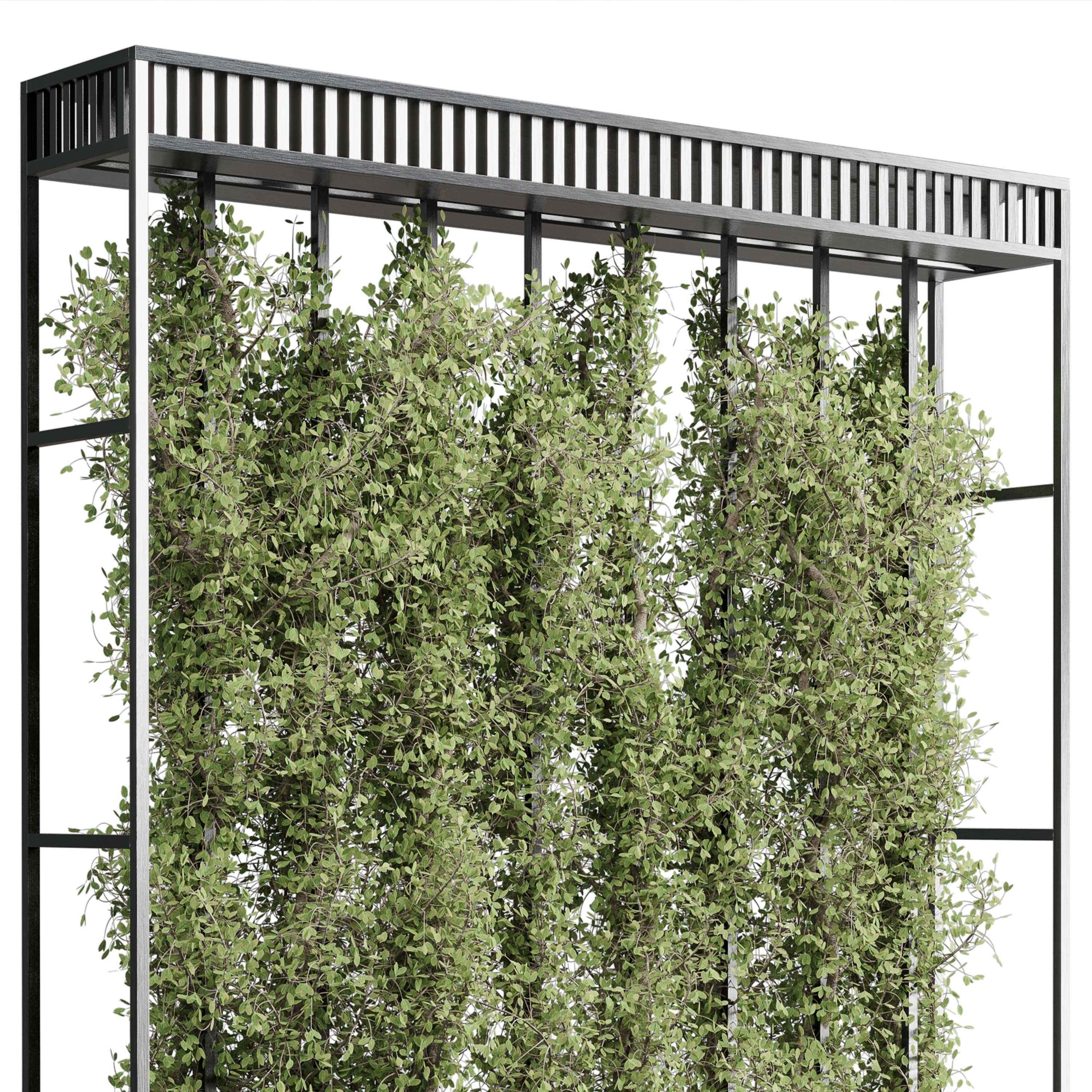 Vertical Wall Garden With Metal frame set 54 Low-poly 3D model_2