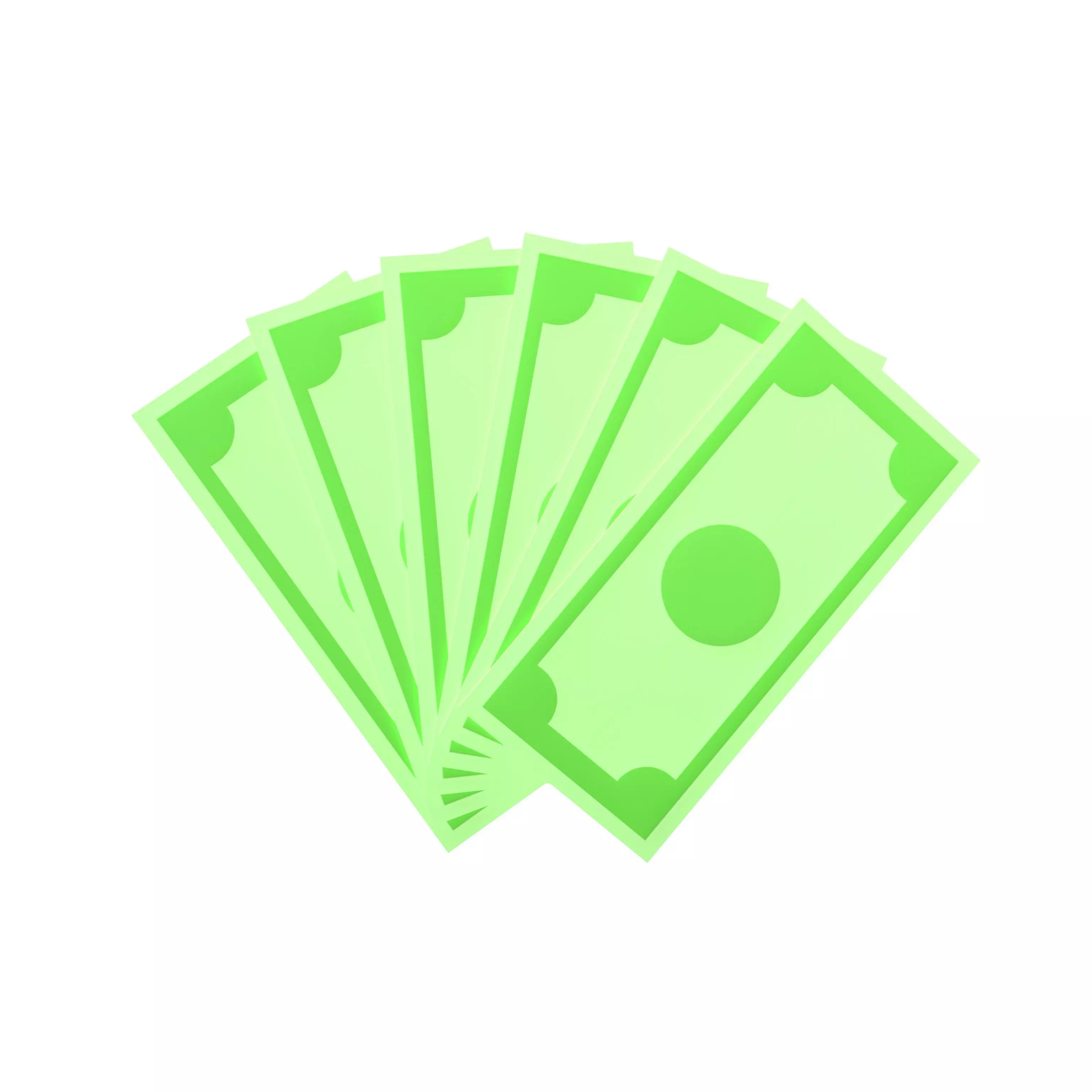 Spread Out Cartoon Money v1 001 Low-poly 3D model_0